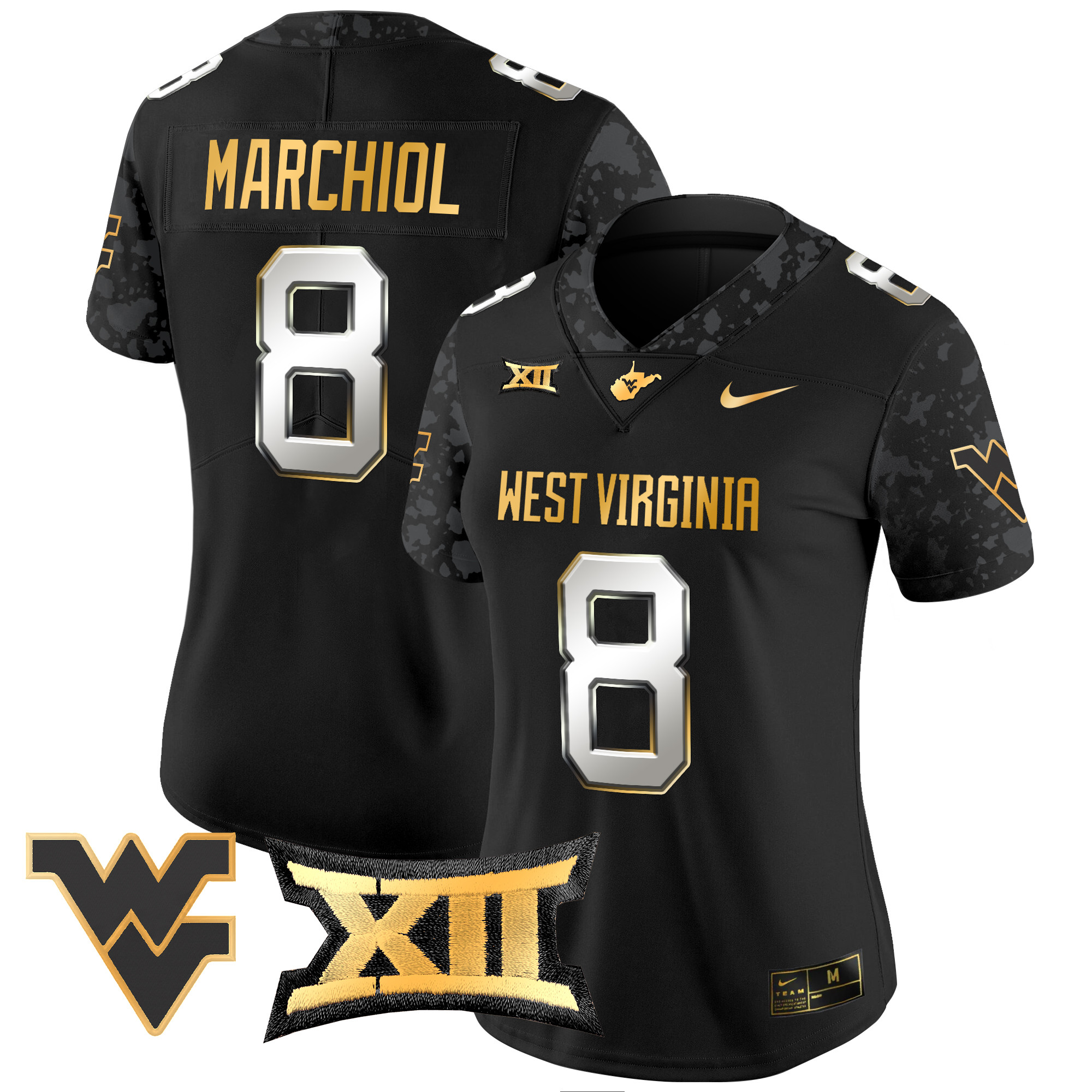 Women's West Virginia Mountaineers 2024 Gold Vapor Limited Jersey - All Stitched