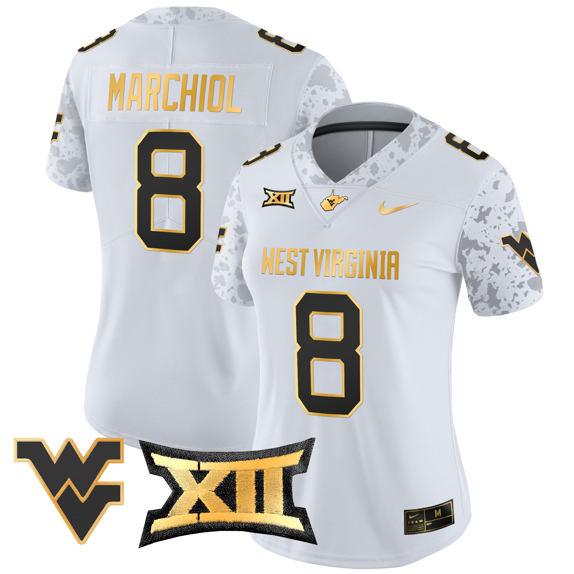 Women's West Virginia Mountaineers 2024 Gold Vapor Limited Jersey - All Stitched