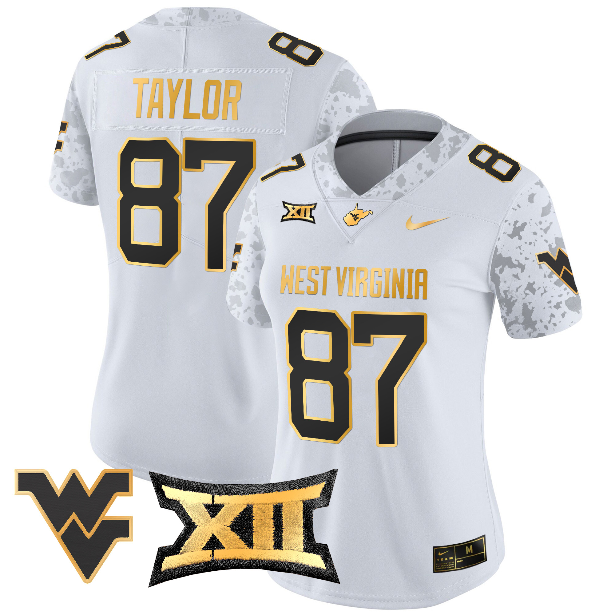 Women's West Virginia Mountaineers 2024 Gold Vapor Limited Jersey - All Stitched