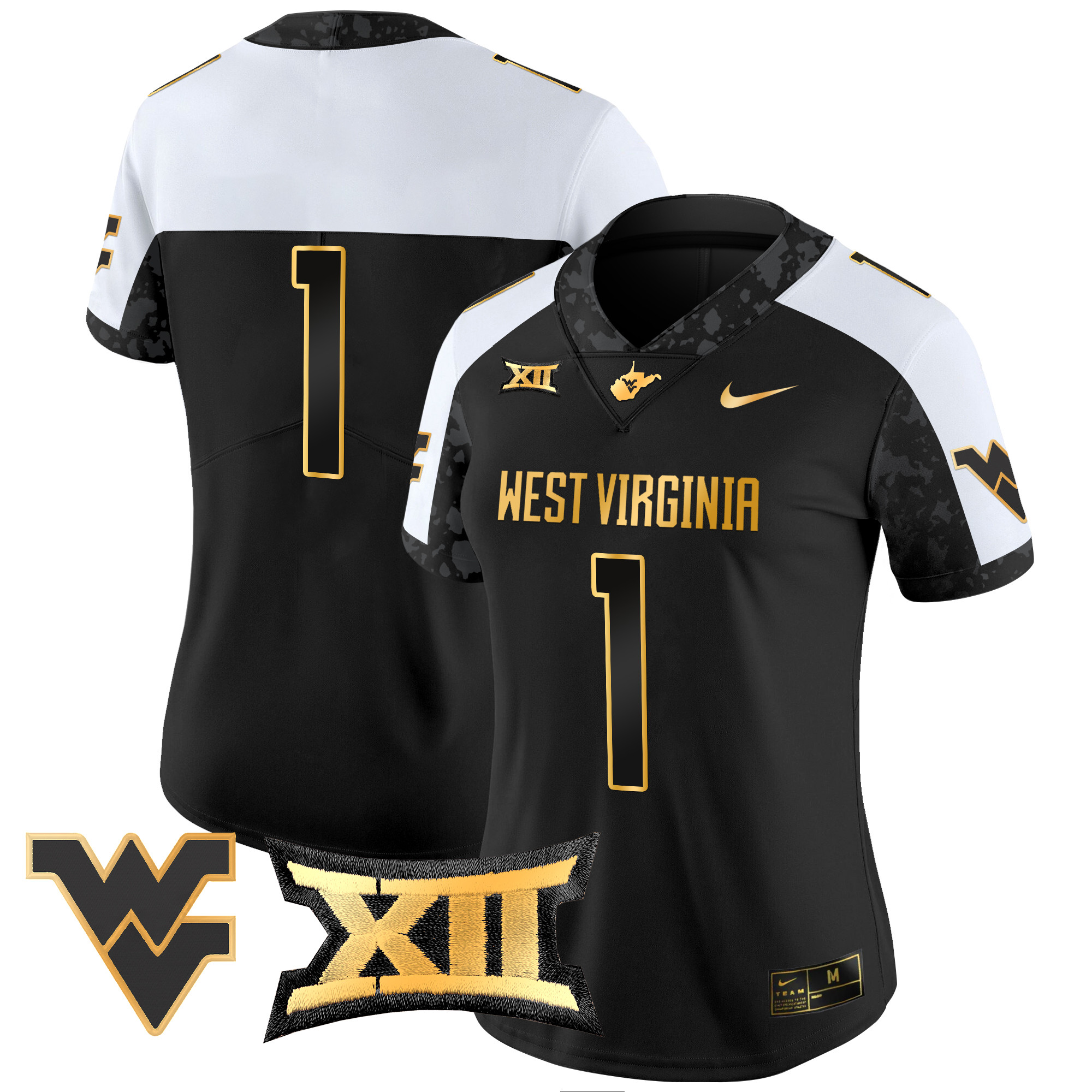 Women's West Virginia Mountaineers 2024 Gold Vapor Limited Jersey - All Stitched