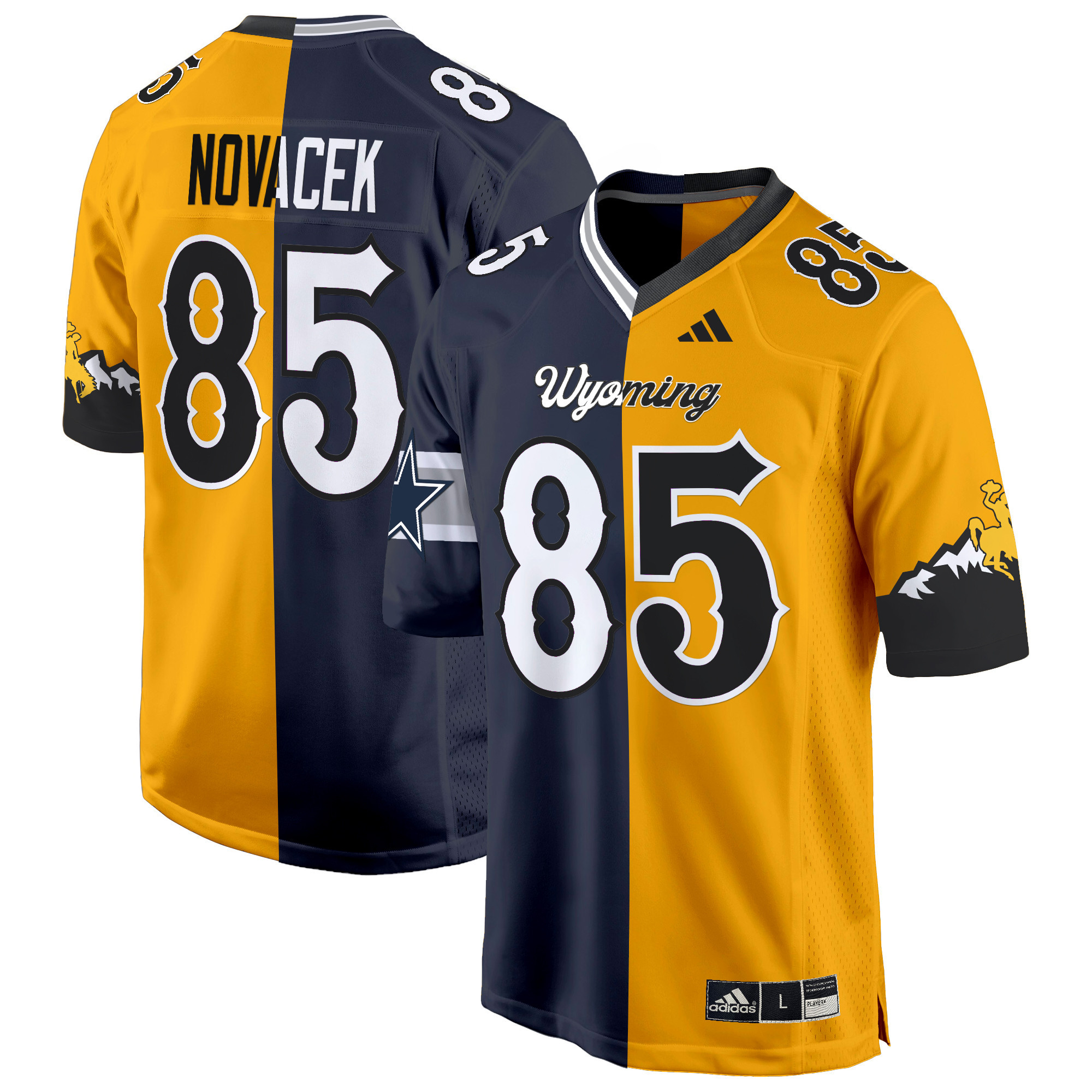 Wyoming Cowboys Split Game Jersey - All Stitched