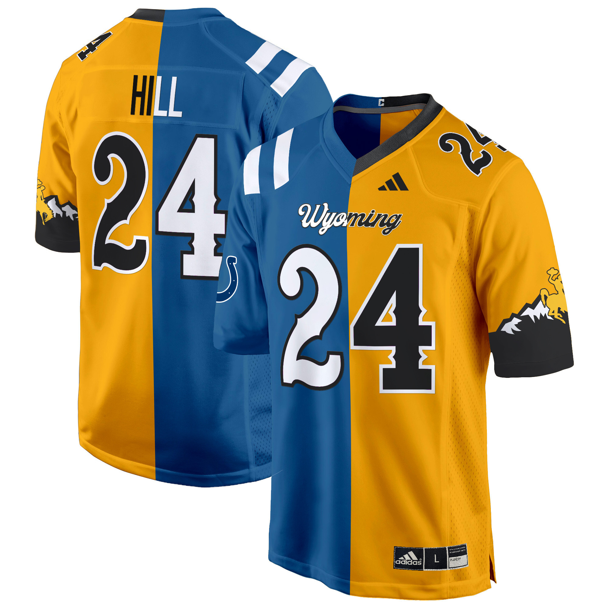 Wyoming Cowboys Split Game Jersey - All Stitched