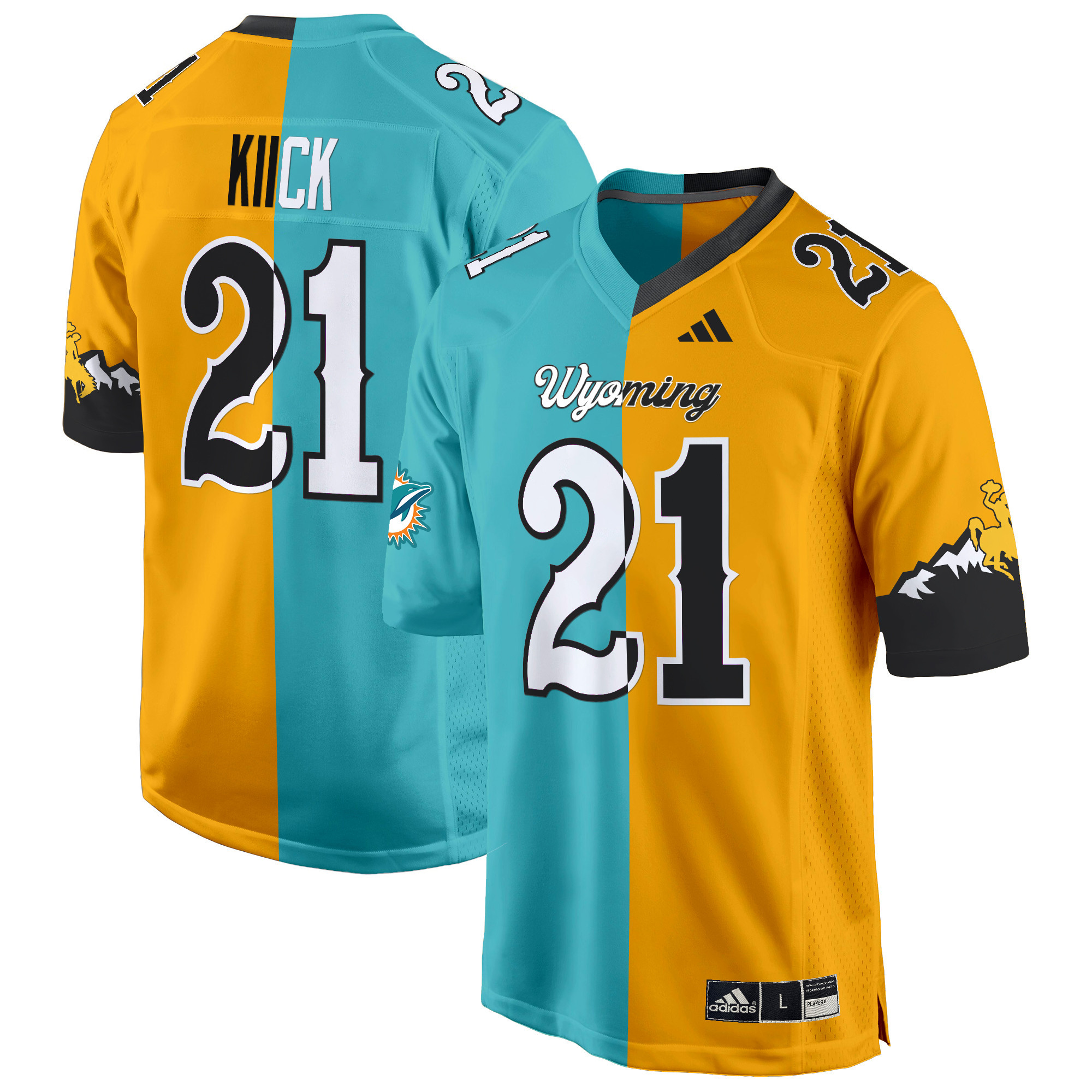 Wyoming Cowboys Split Game Jersey - All Stitched