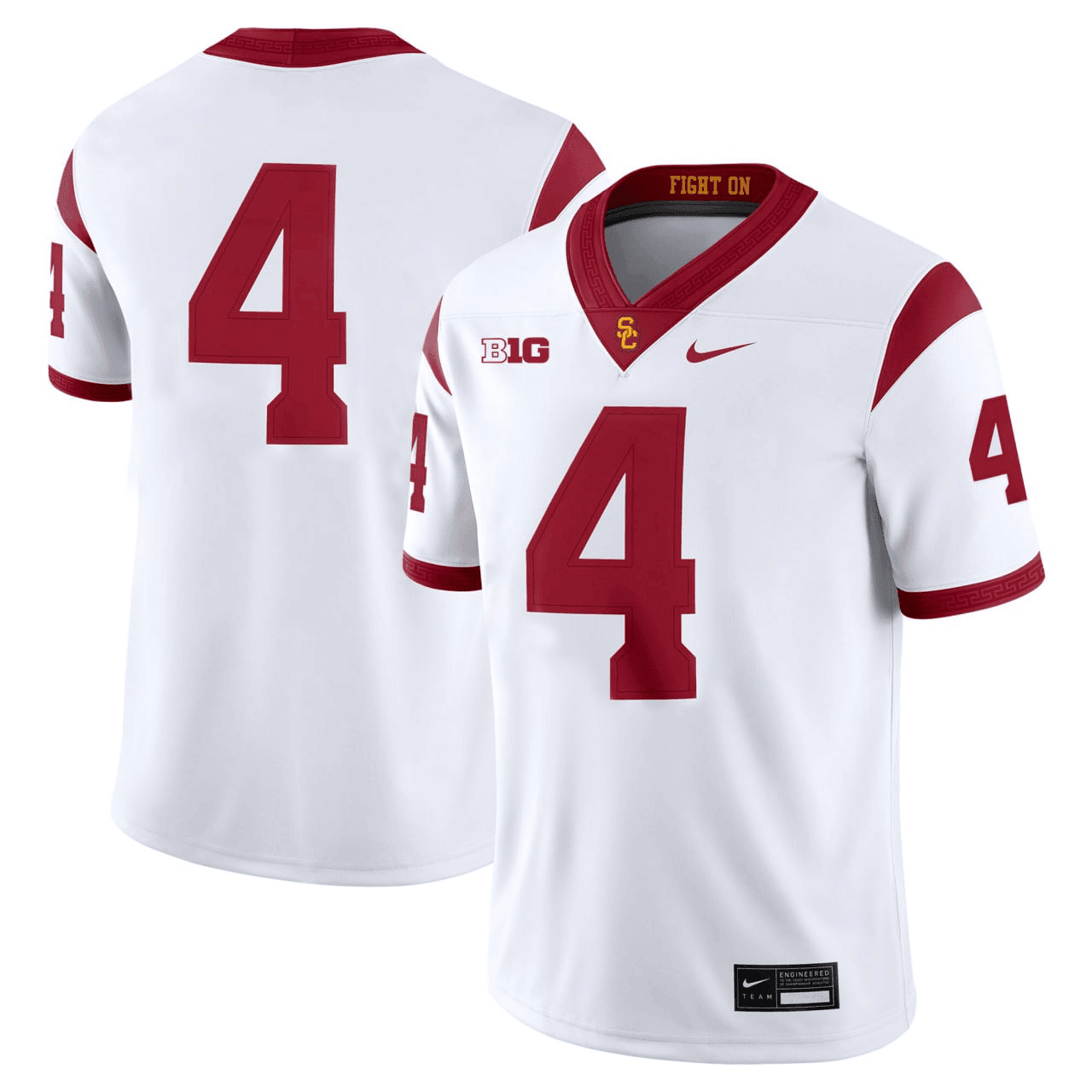 # 4 USC Trojans 2024 White Vapor Limited Customized Jersey - All stitched