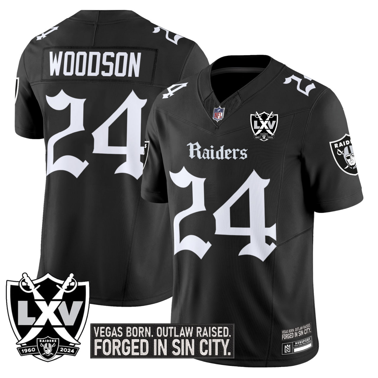 #24 Woodson Las Vegas Raiders 'Gothic Sin City Shadows Edition' Vapor Limited Jersey - All Stitched