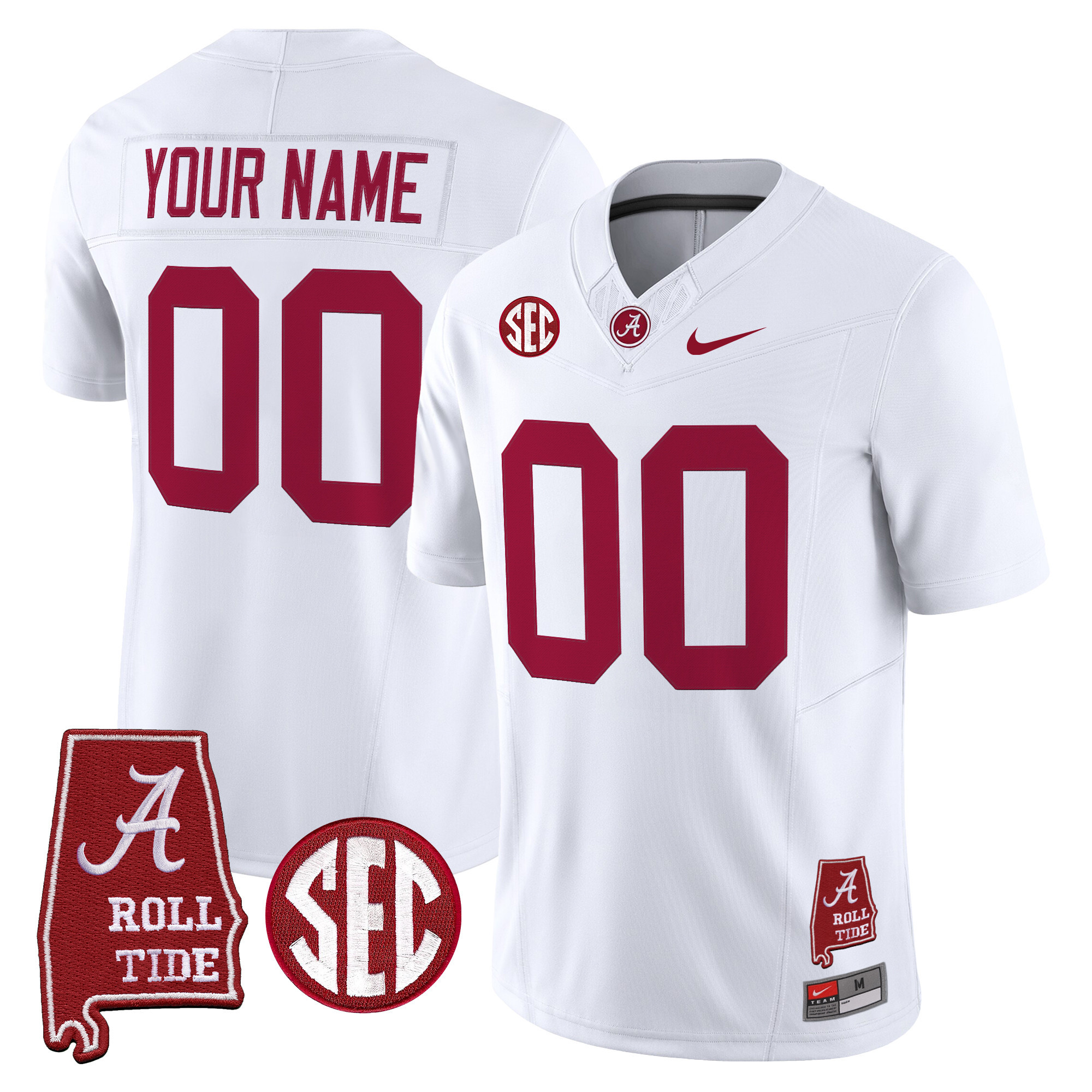 Alabama Crimson Tide 2025 Vapor Limited Custom Jersey - Alabama Map - All Stitched