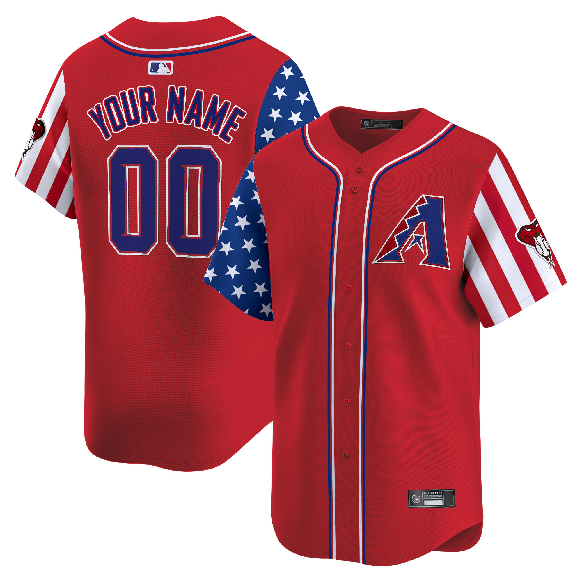 Arizona Diamondbacks 2025 Independence Day Vapor Premier Limited Custom Jersey - All Stitched