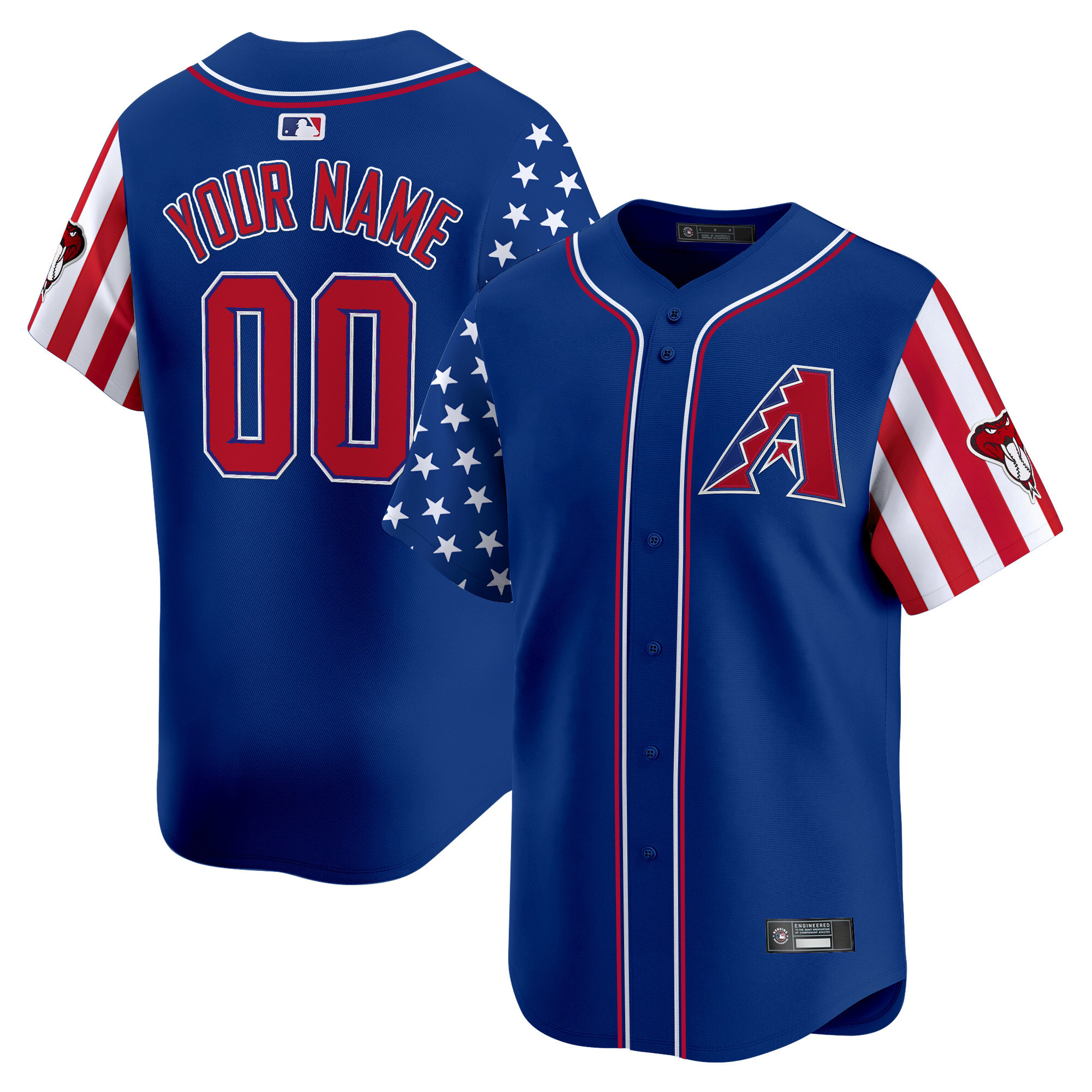 Arizona Diamondbacks 2025 Independence Day Vapor Premier Limited Custom Jersey - All Stitched