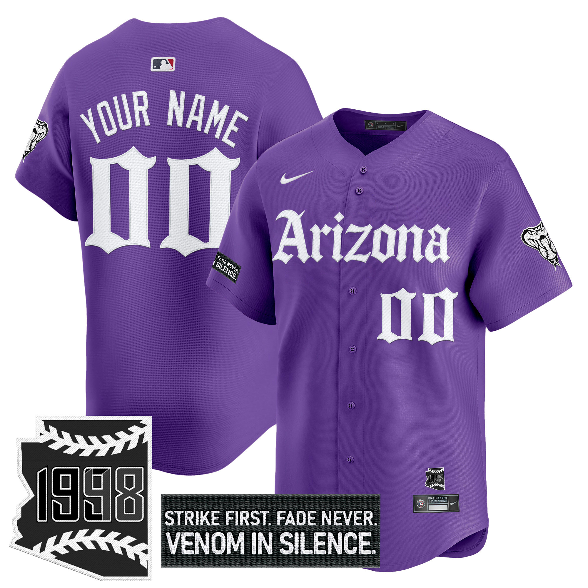 Arizona Diamondbacks 'Gothic Desert Fang Edition' Vapor Premier Limited Custom Jersey - All Stitched