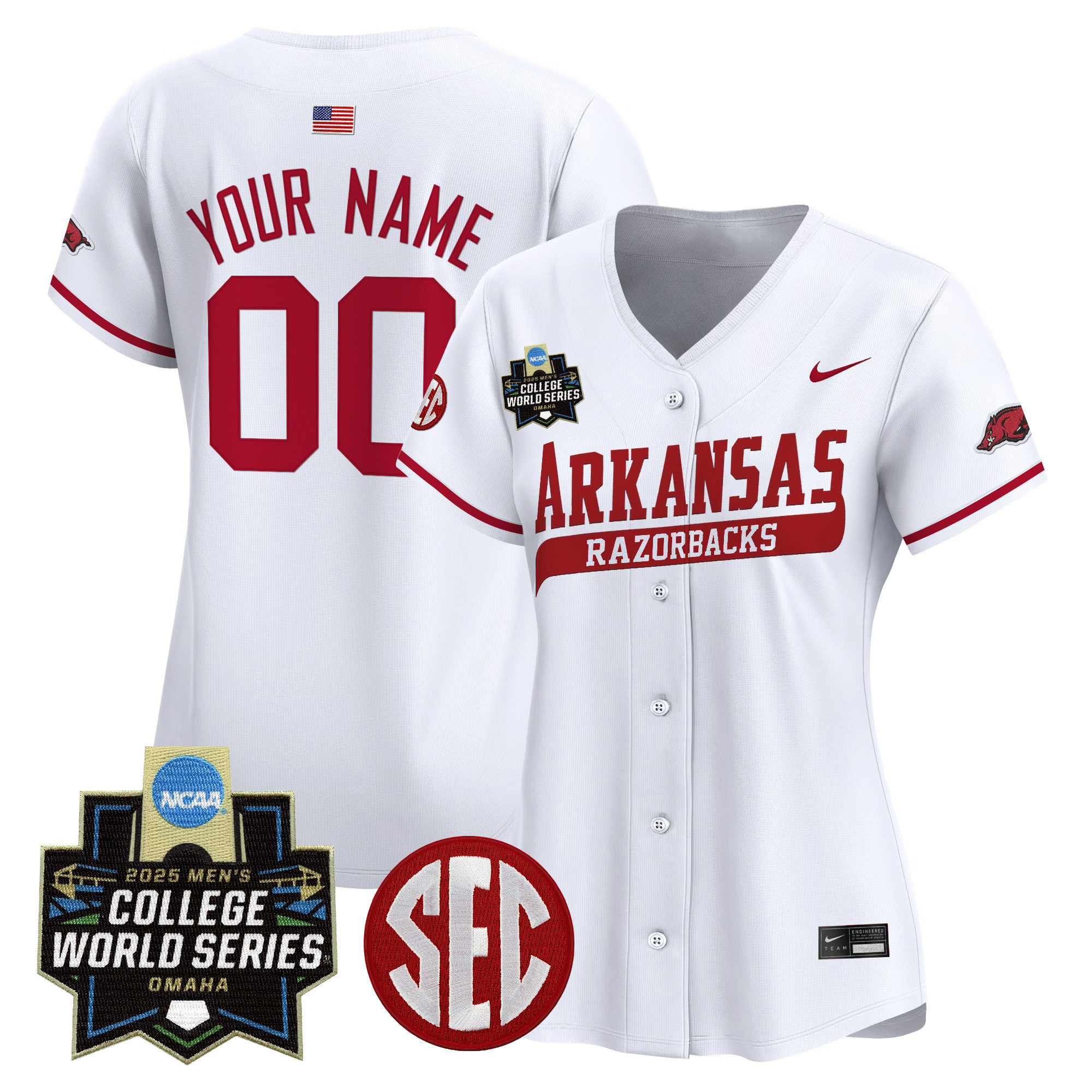 Arkansas Razorbacks 2025 World Series Vapor Premier Limited Custom Jersey - All Stitched
