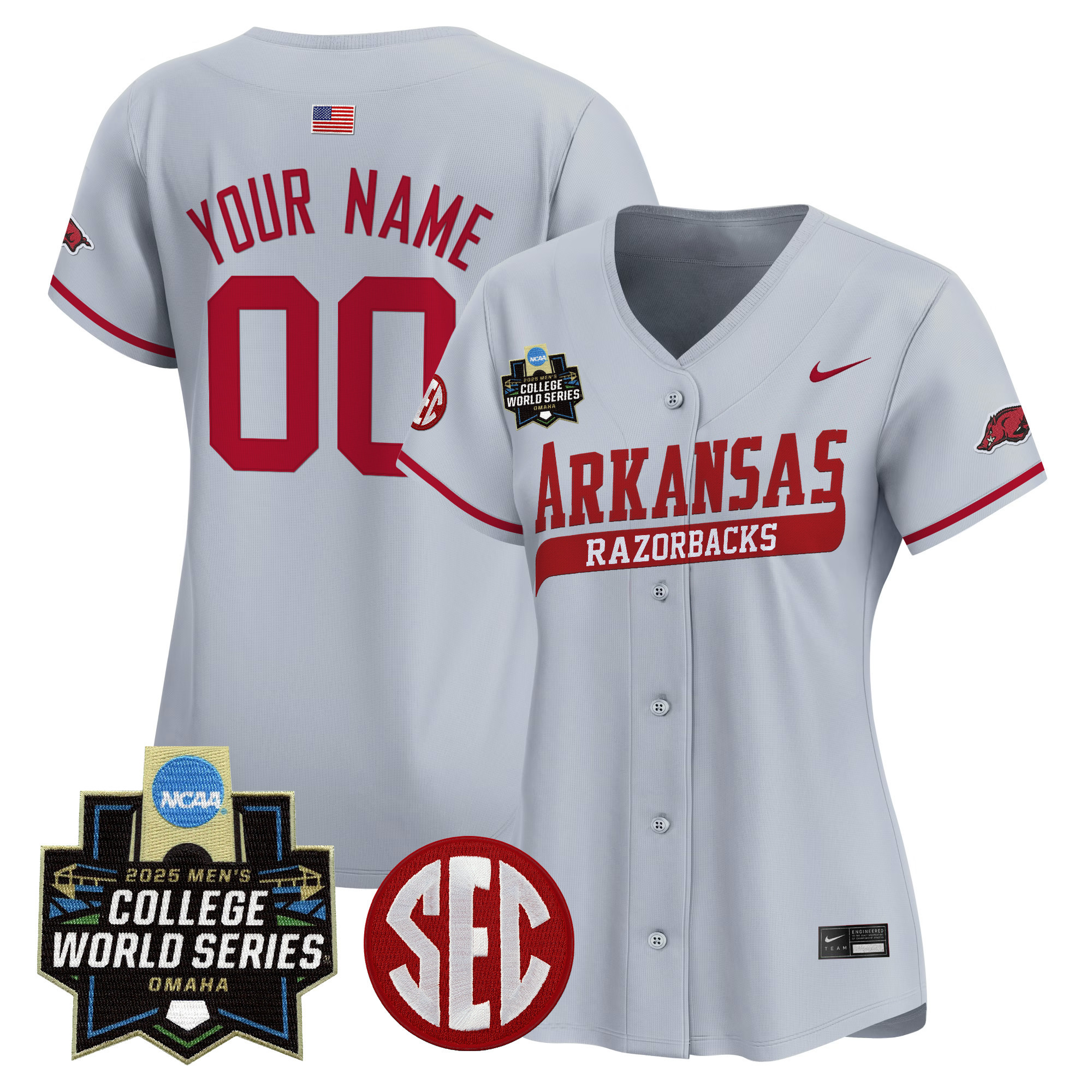 Arkansas Razorbacks 2025 World Series Vapor Premier Limited Custom Jersey - All Stitched