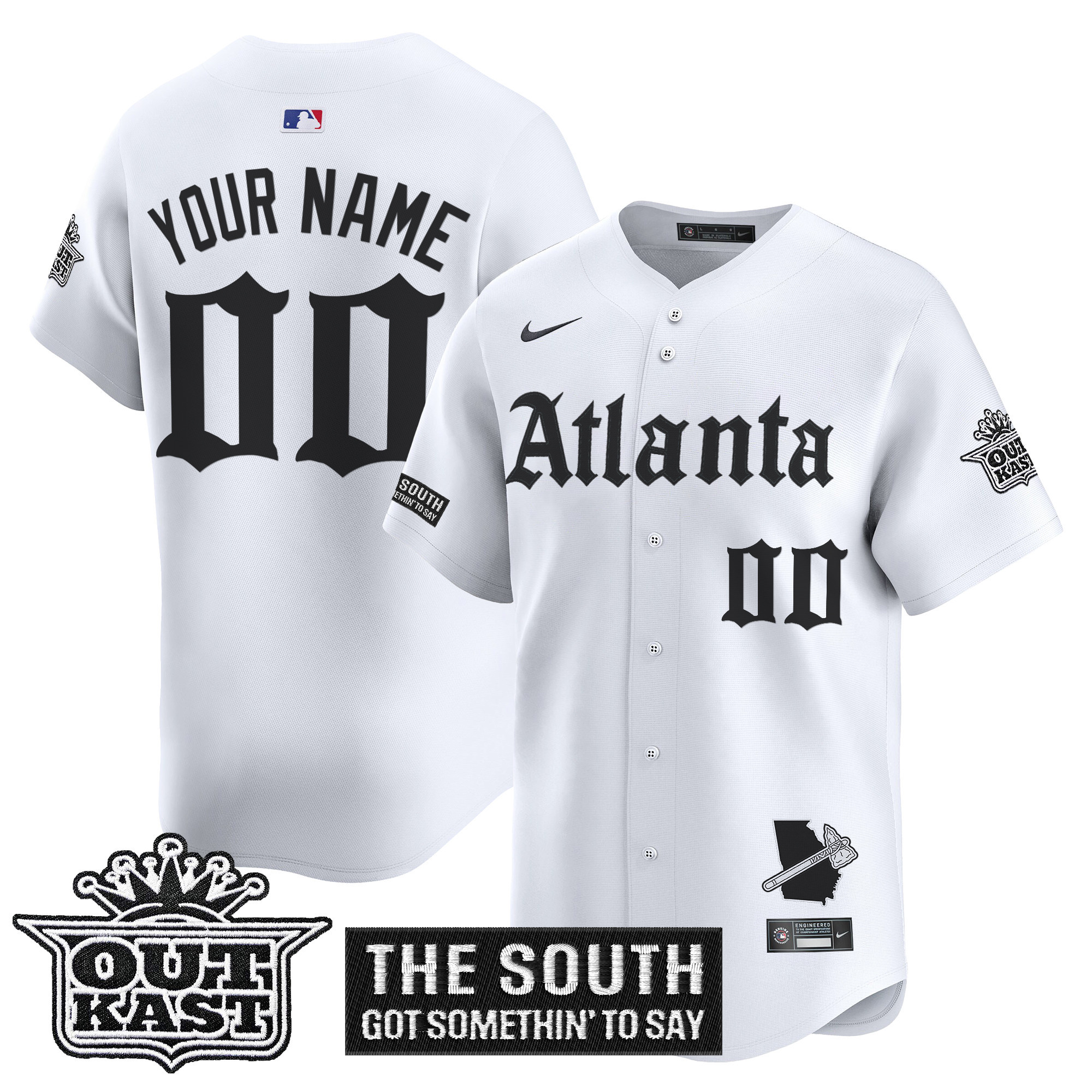 Atlanta Braves 'Gothic South x Outkast Edition' Vapor Premier Limited Custom Jersey - All Stitched