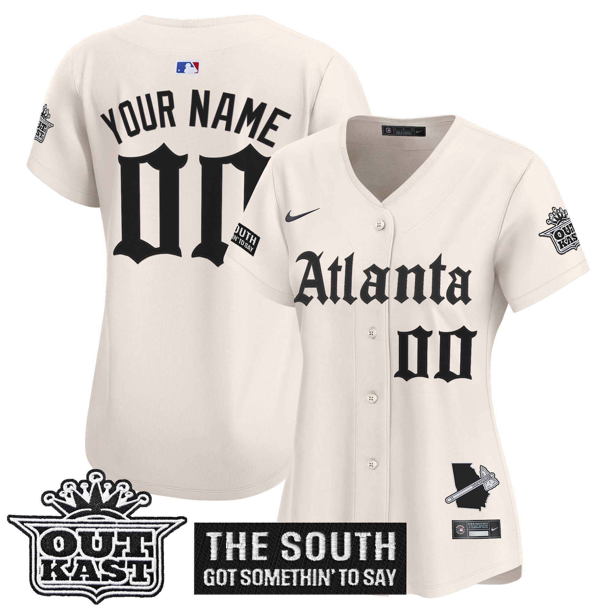 Atlanta Braves 'Gothic South x Outkast Edition' Vapor Premier Limited Custom Jersey - All Stitched