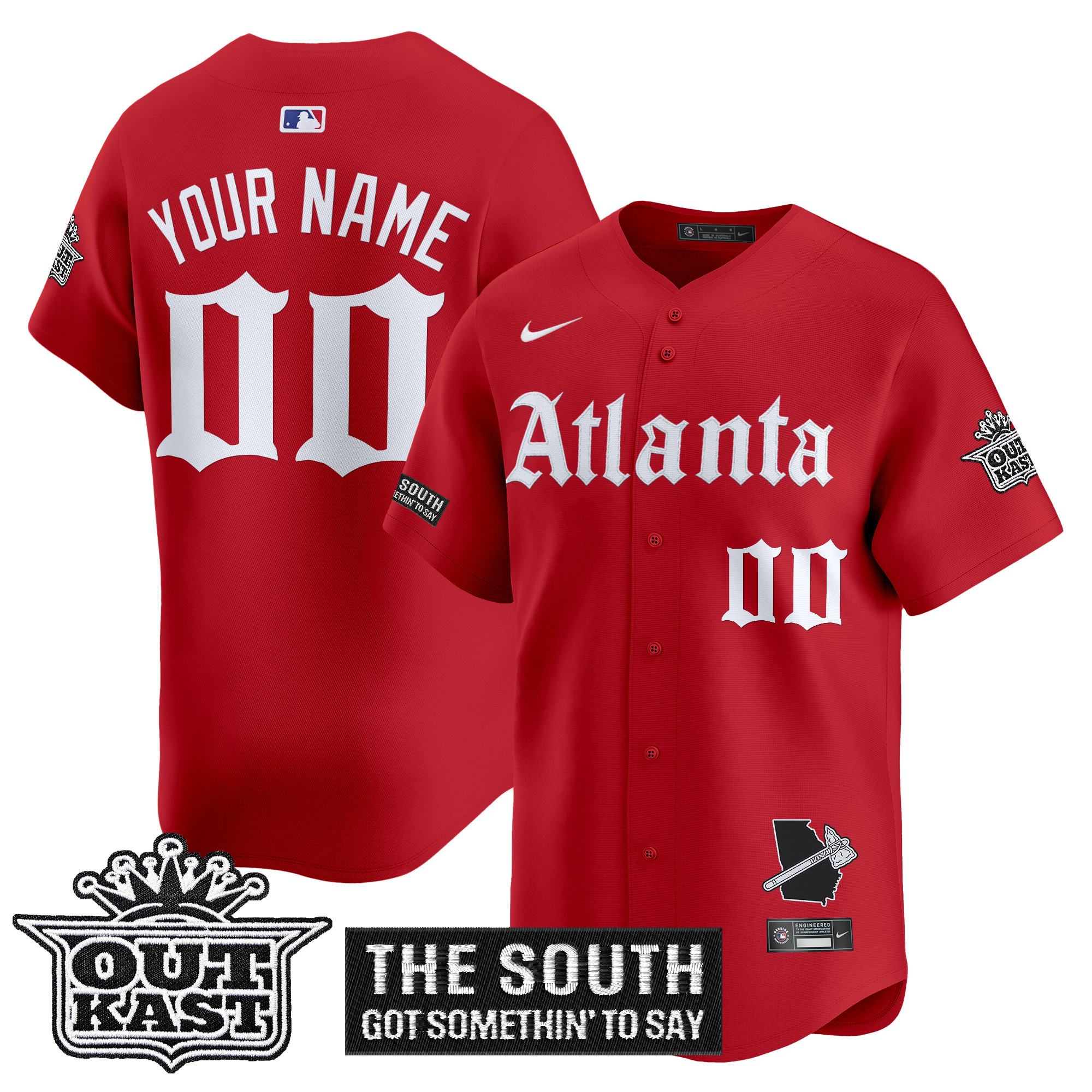 Atlanta Braves 'Gothic South x Outkast Edition' Vapor Premier Limited Custom Jersey - All Stitched