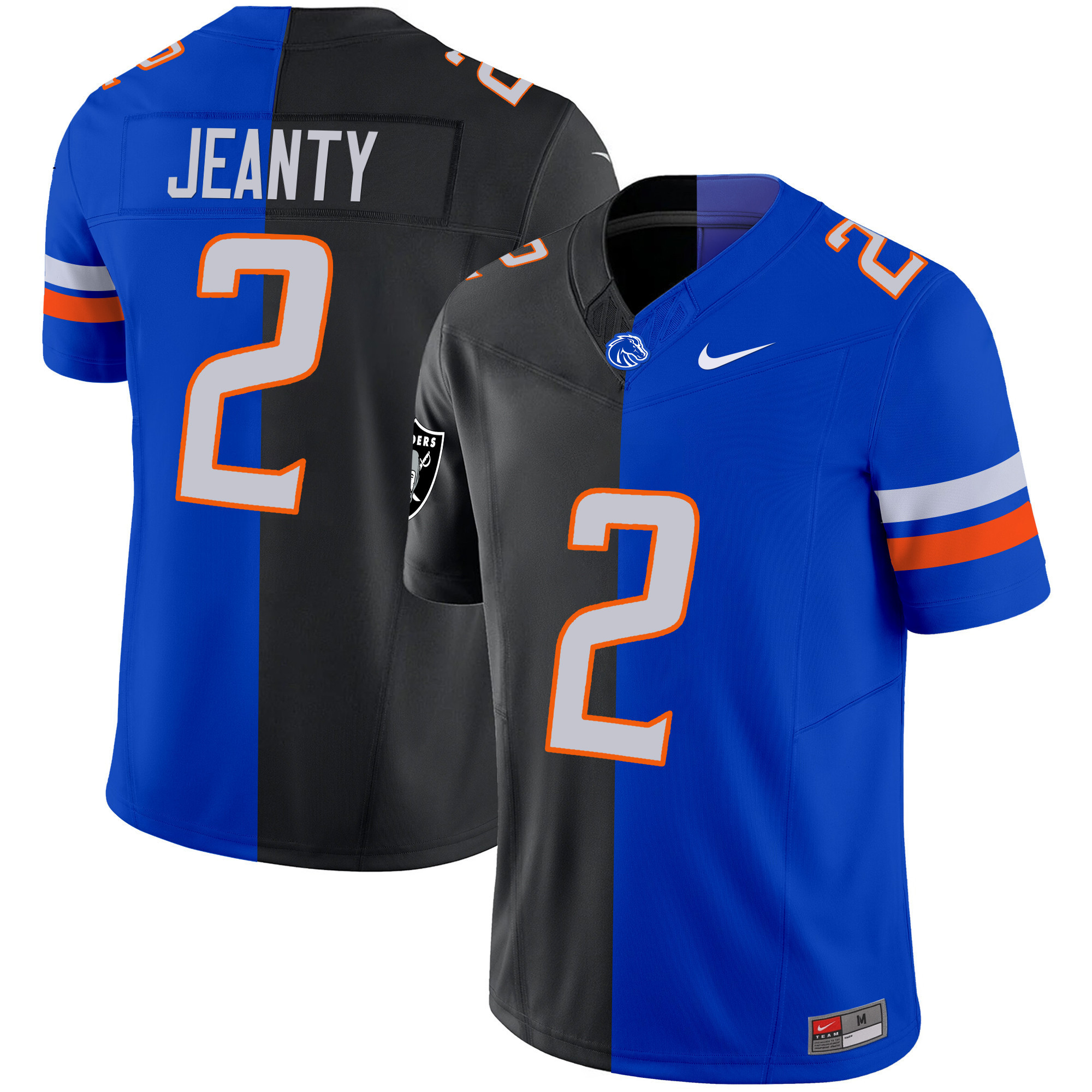 Boise State Broncos x Las Vegas Raiders Split Vapor Premier Limited Jersey - All Stitched