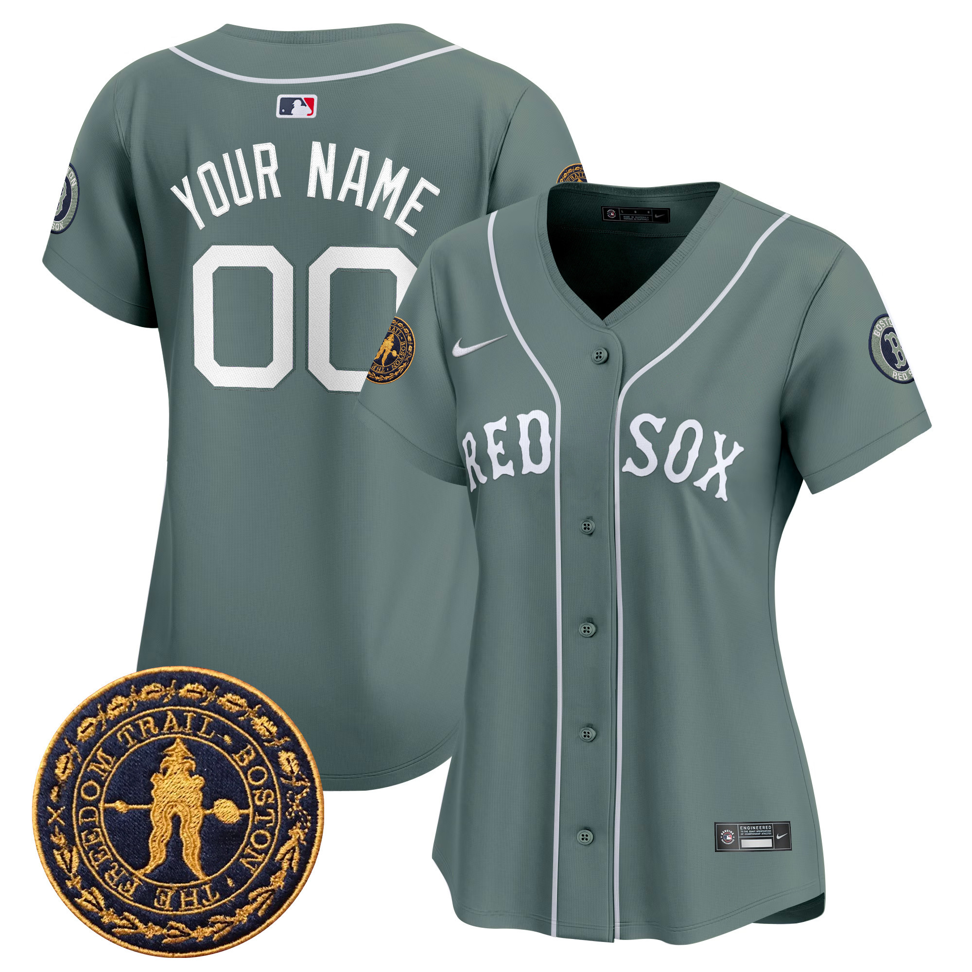 Boston Red Sox Freedom Trail Patch Vapor Premier Limited Custom Jersey - All Stitched
