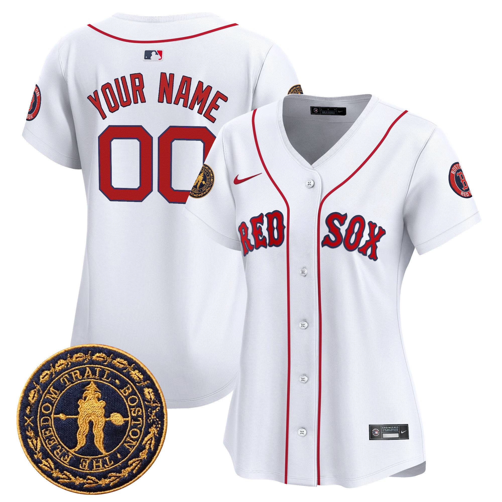 Boston Red Sox Freedom Trail Patch Vapor Premier Limited Custom Jersey - All Stitched