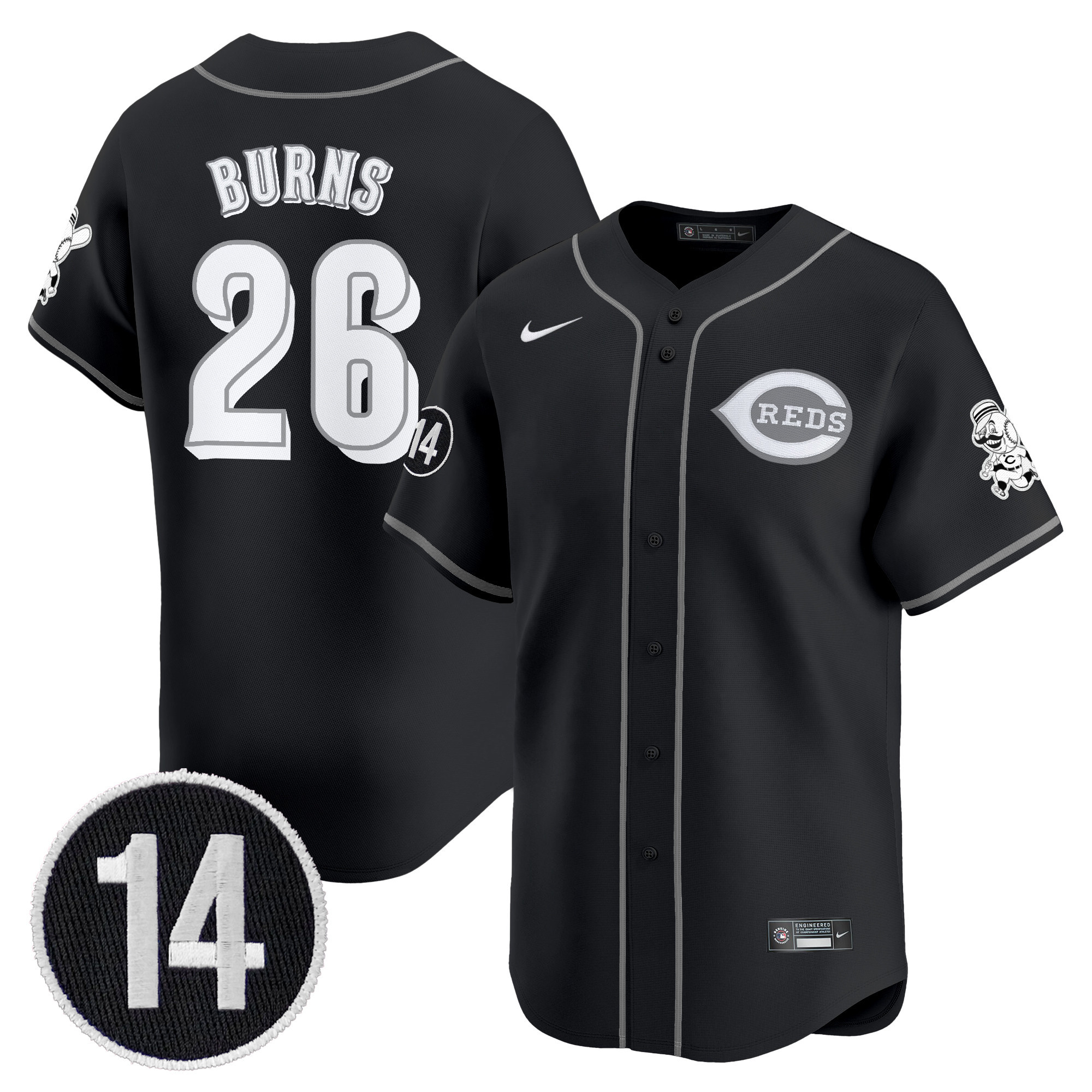 Cincinnati Reds 2025 Lights Out Vapor Premier Limited Jersey - Pete Rose Patch - All Stitched
