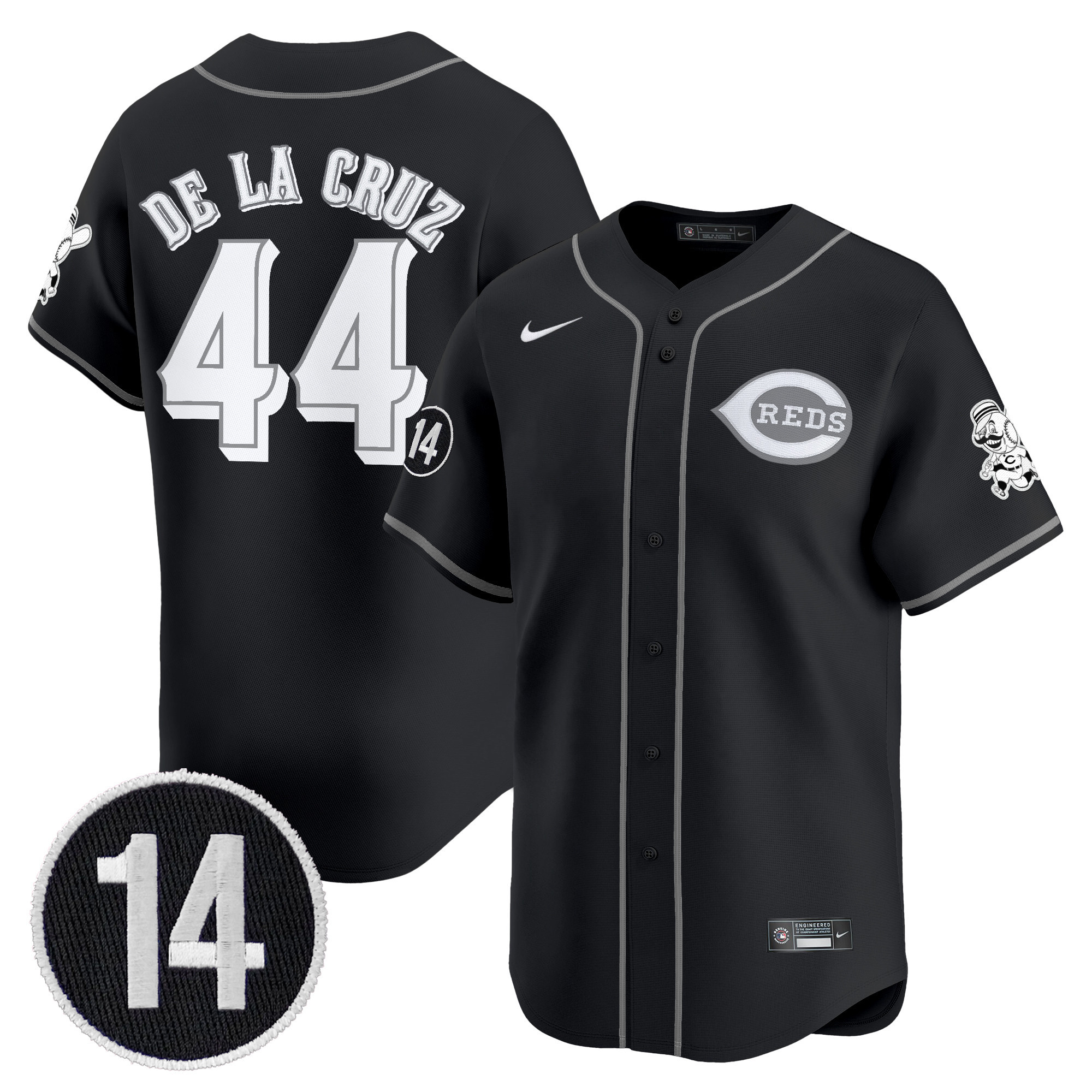 Cincinnati Reds 2025 Lights Out Vapor Premier Limited Jersey - Pete Rose Patch - All Stitched