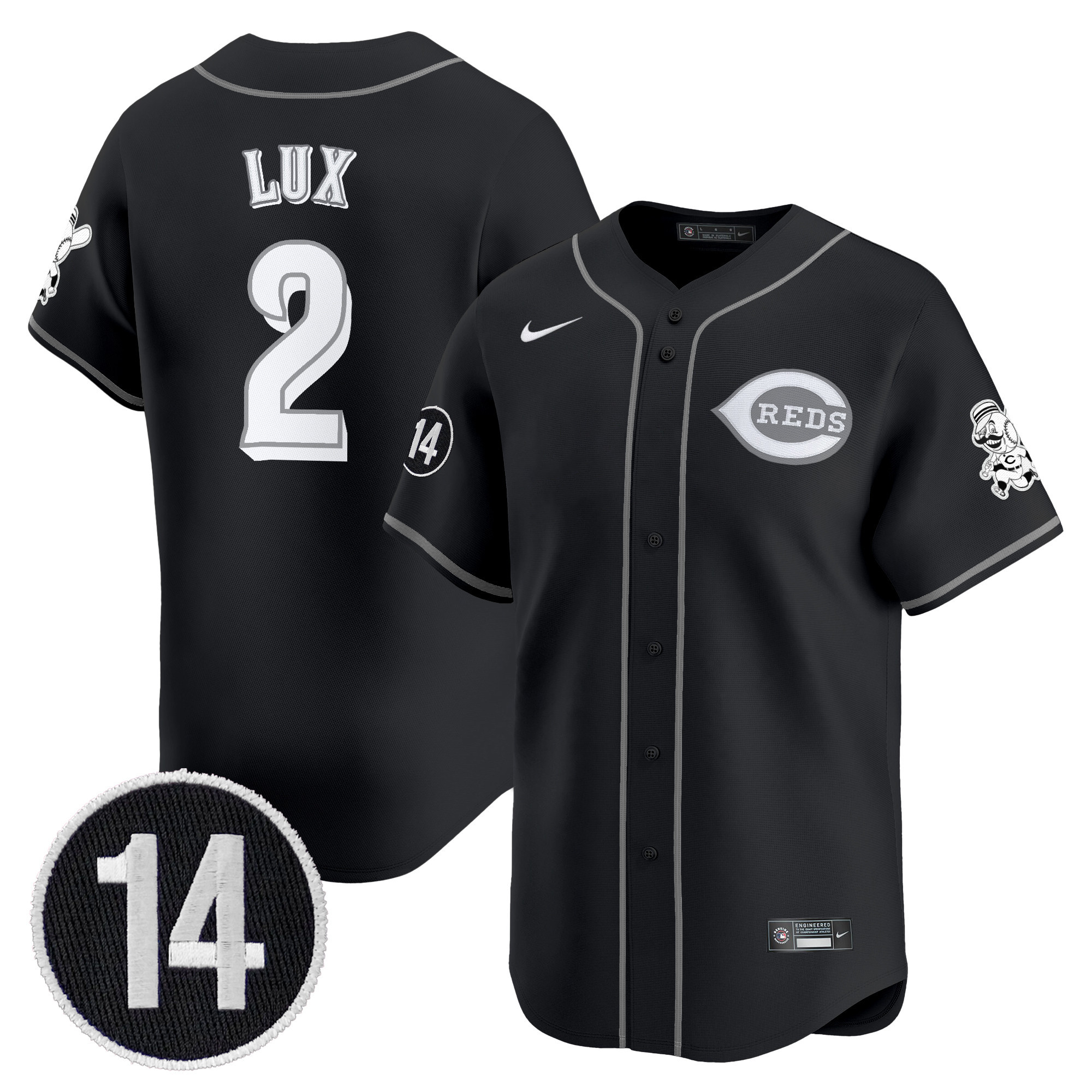 Cincinnati Reds 2025 Lights Out Vapor Premier Limited Jersey - Pete Rose Patch - All Stitched