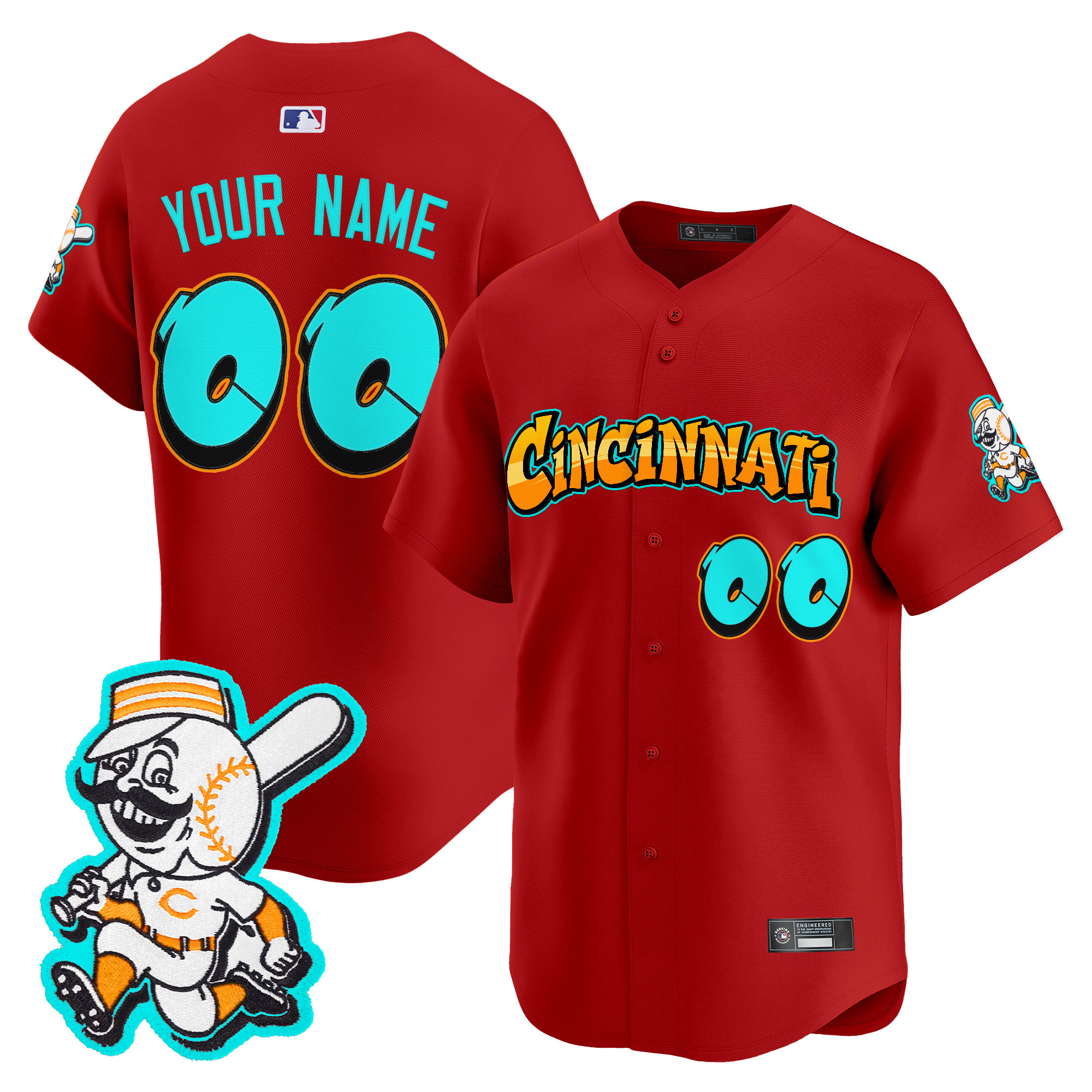 Cincinnati Reds 'Graffiti Queen City Edition' Vapor Premier Limited Custom Jersey - All Stitched