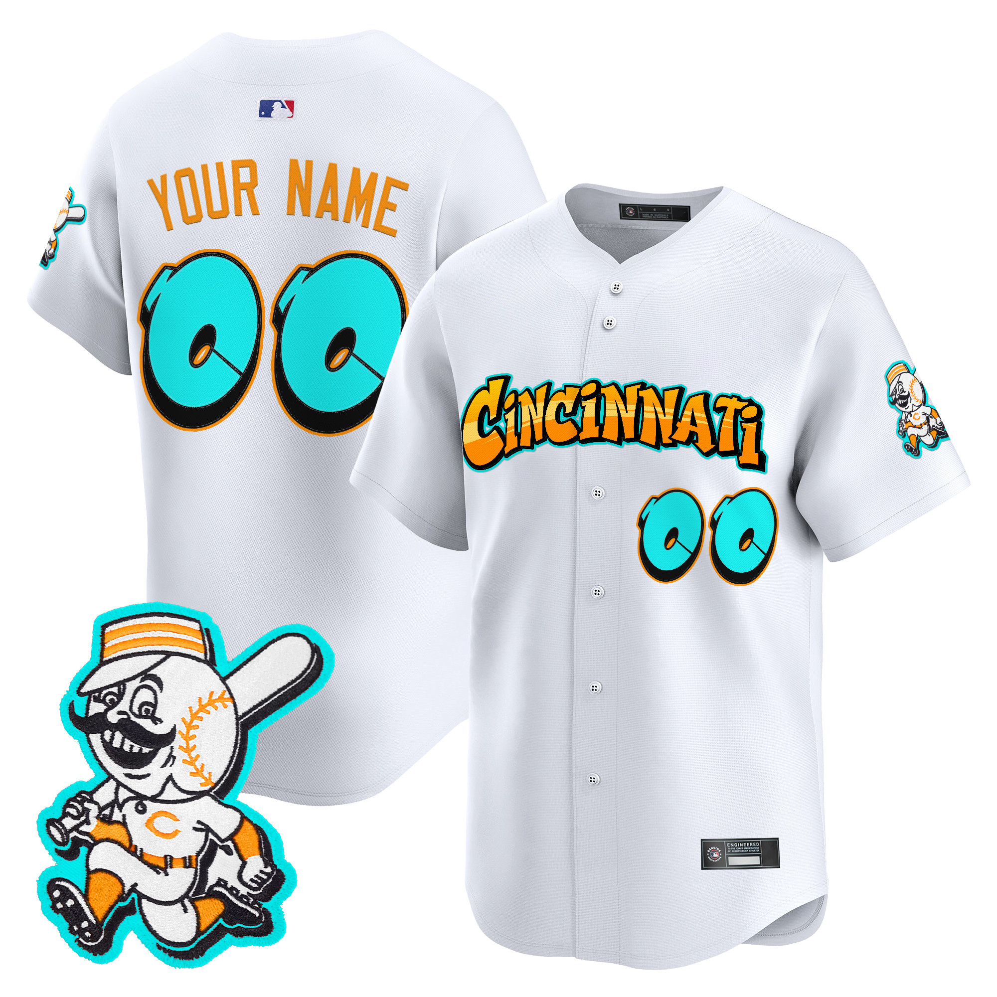 Cincinnati Reds 'Graffiti Queen City Edition' Vapor Premier Limited Custom Jersey - All Stitched
