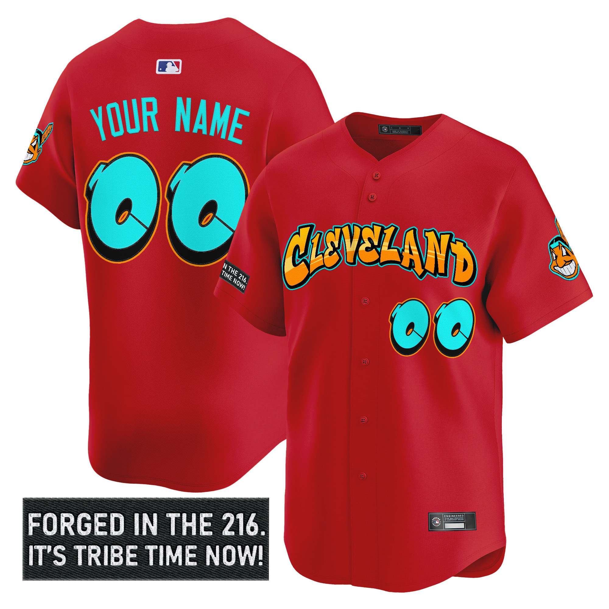 Cleveland Indians 'Graffiti 216 Ink Edition' Vapor Premier Limited Custom Jersey - All Stitched