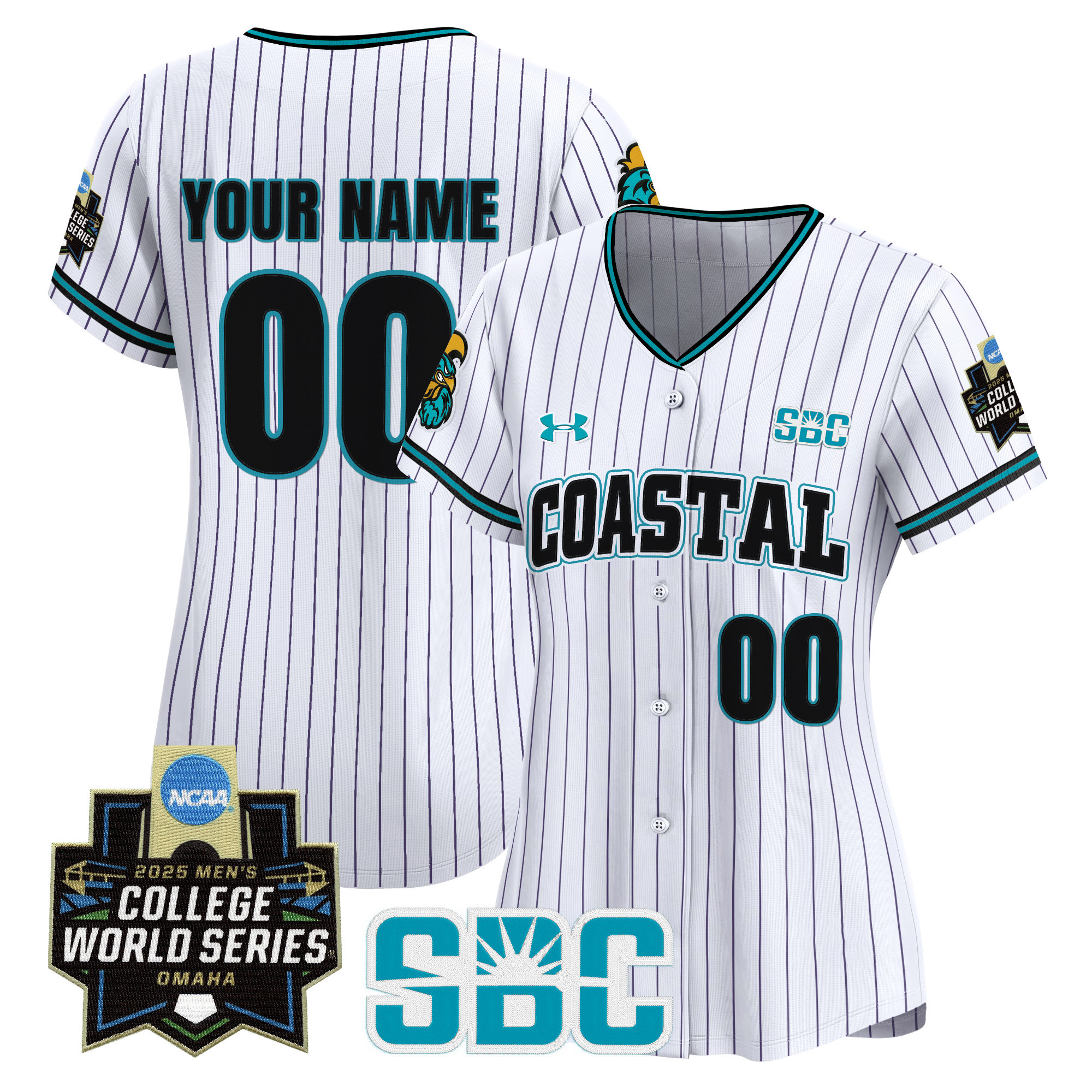 Coastal Carolina Chanticleers 2025 World Series Vapor Premier Limited Custom Jersey - All Stitched