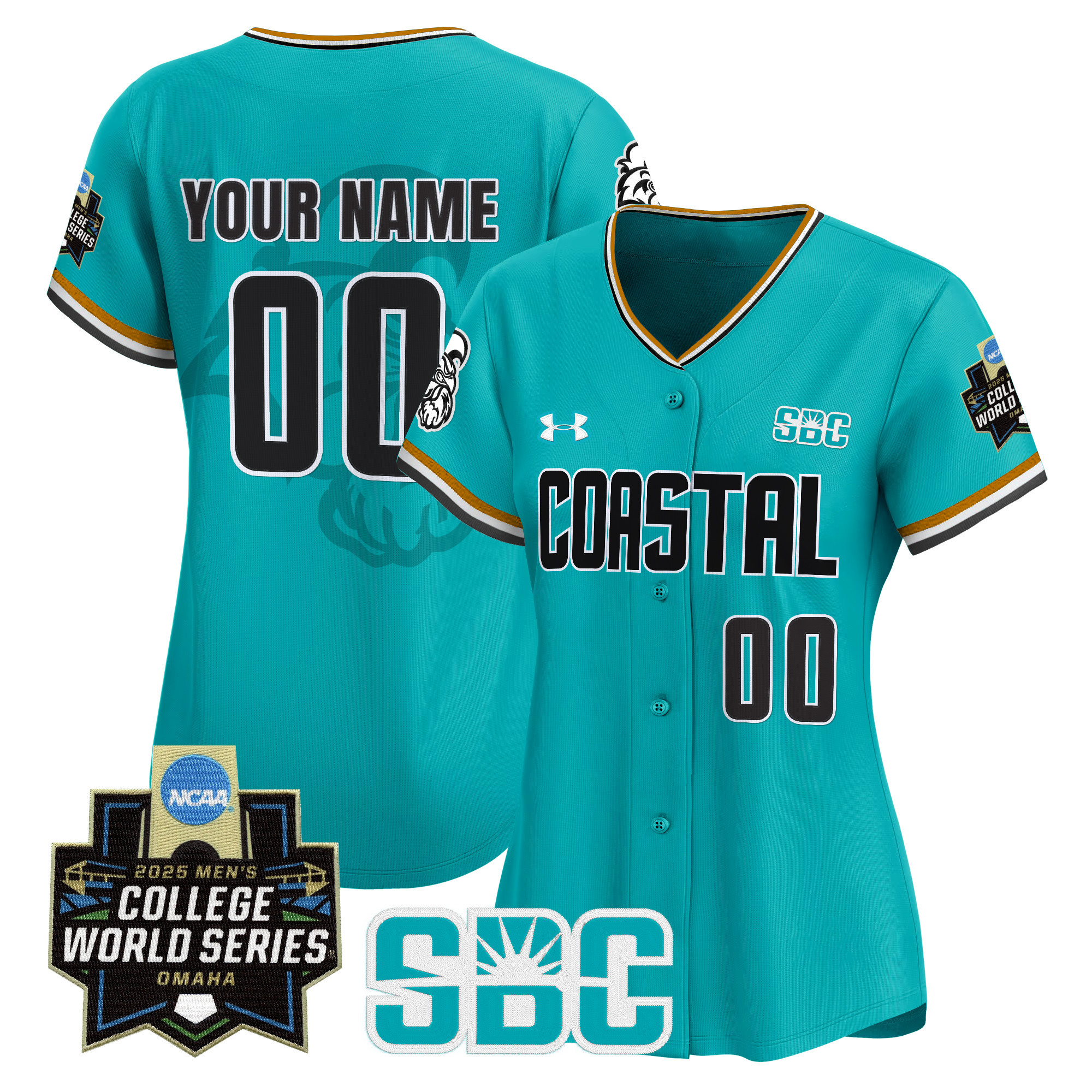 Coastal Carolina Chanticleers 2025 World Series Vapor Premier Limited Custom Jersey - All Stitched