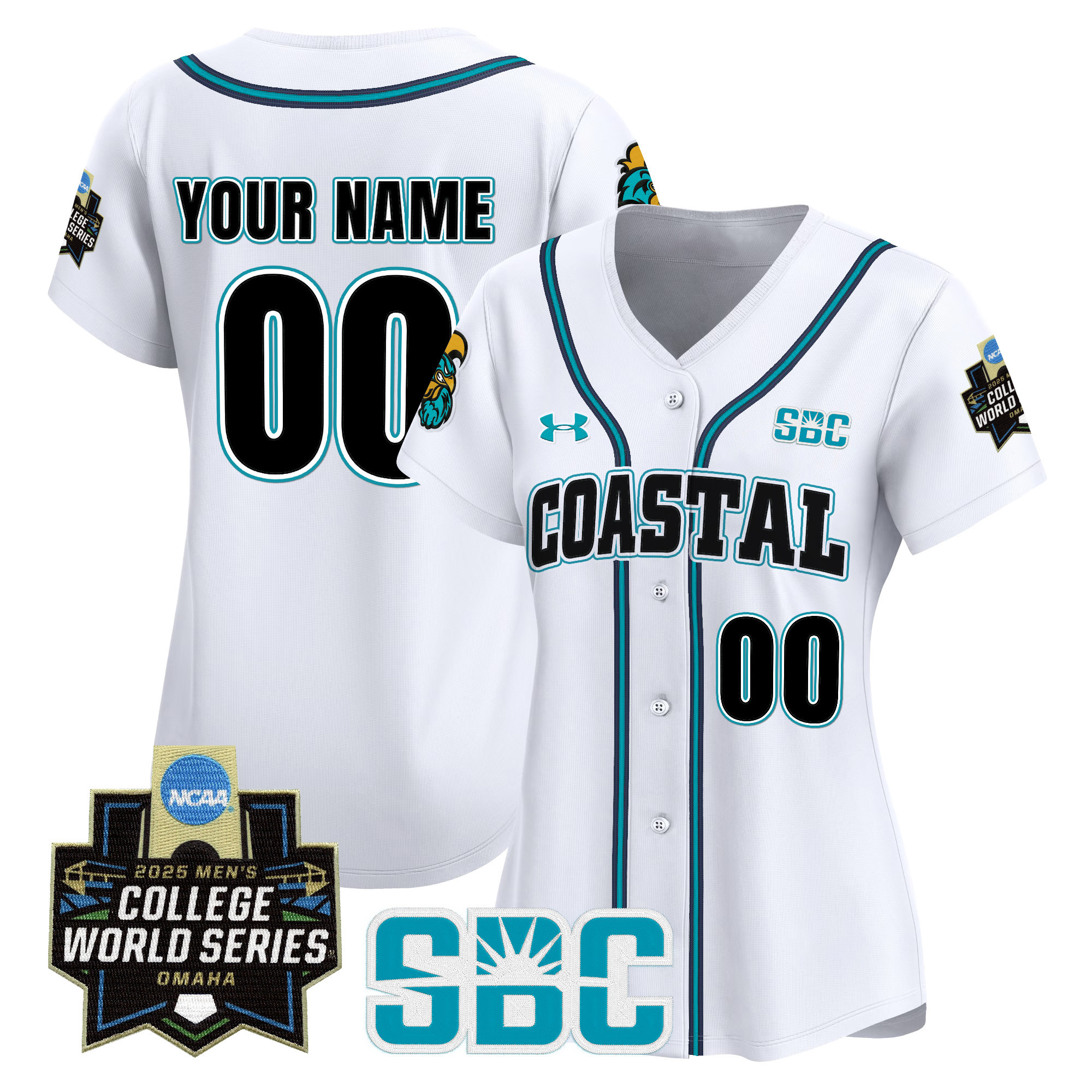 Coastal Carolina Chanticleers 2025 World Series Vapor Premier Limited Custom Jersey - All Stitched