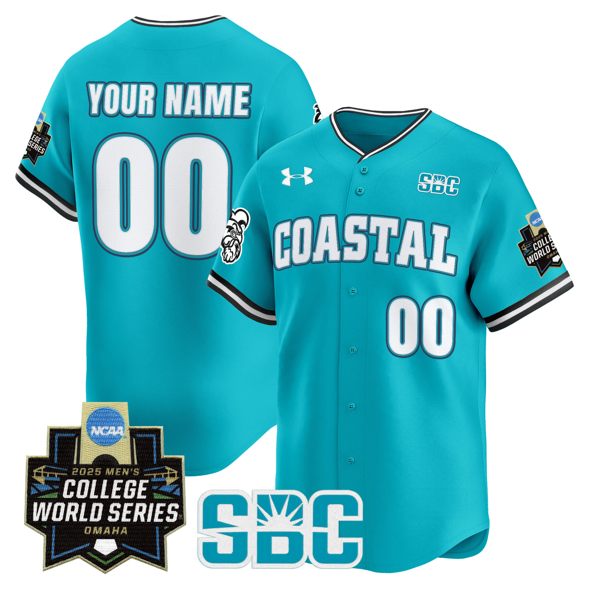 Coastal Carolina Chanticleers 2025 World Series Vapor Premier Limited Custom Jersey - All Stitched