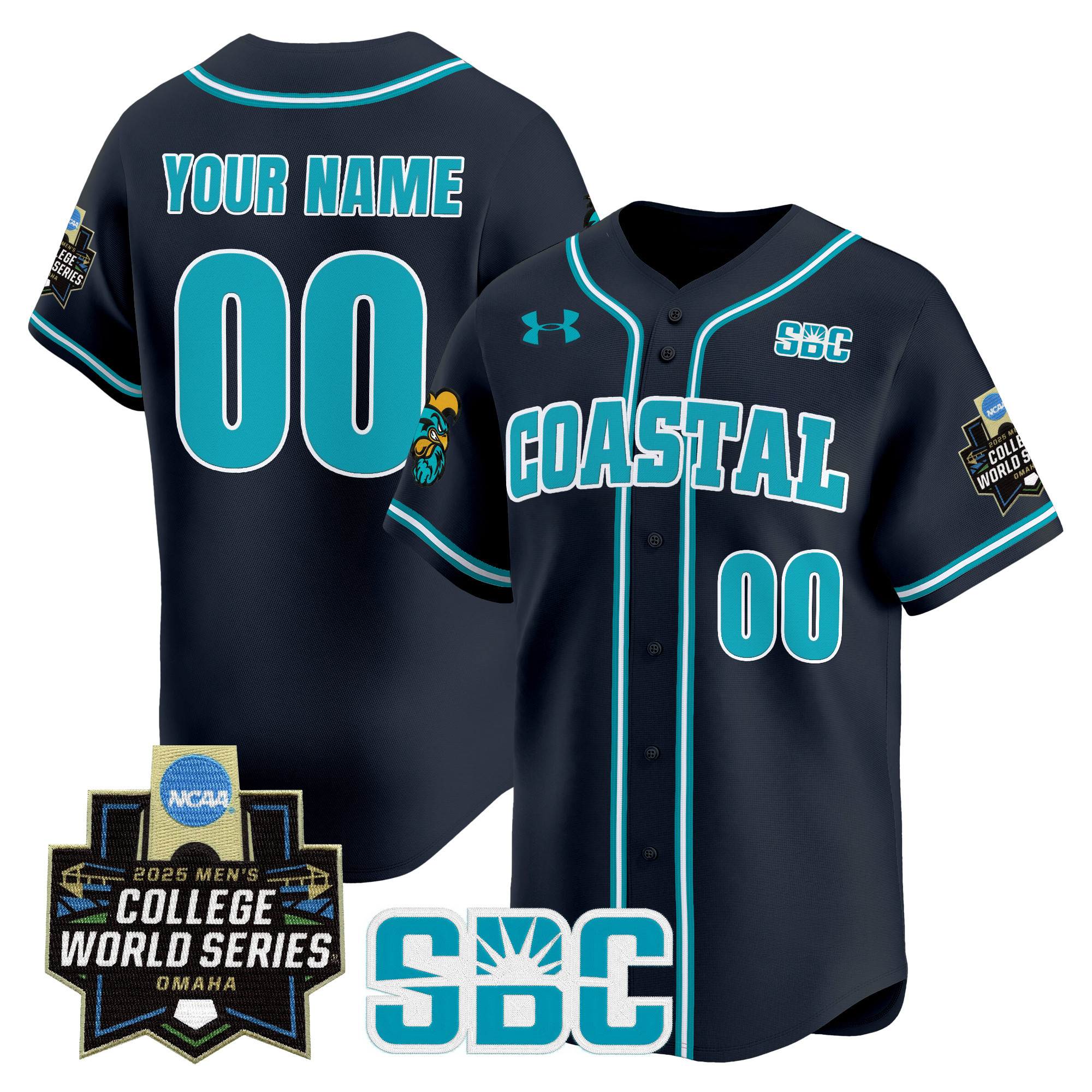 Coastal Carolina Chanticleers 2025 World Series Vapor Premier Limited Custom Jersey - All Stitched