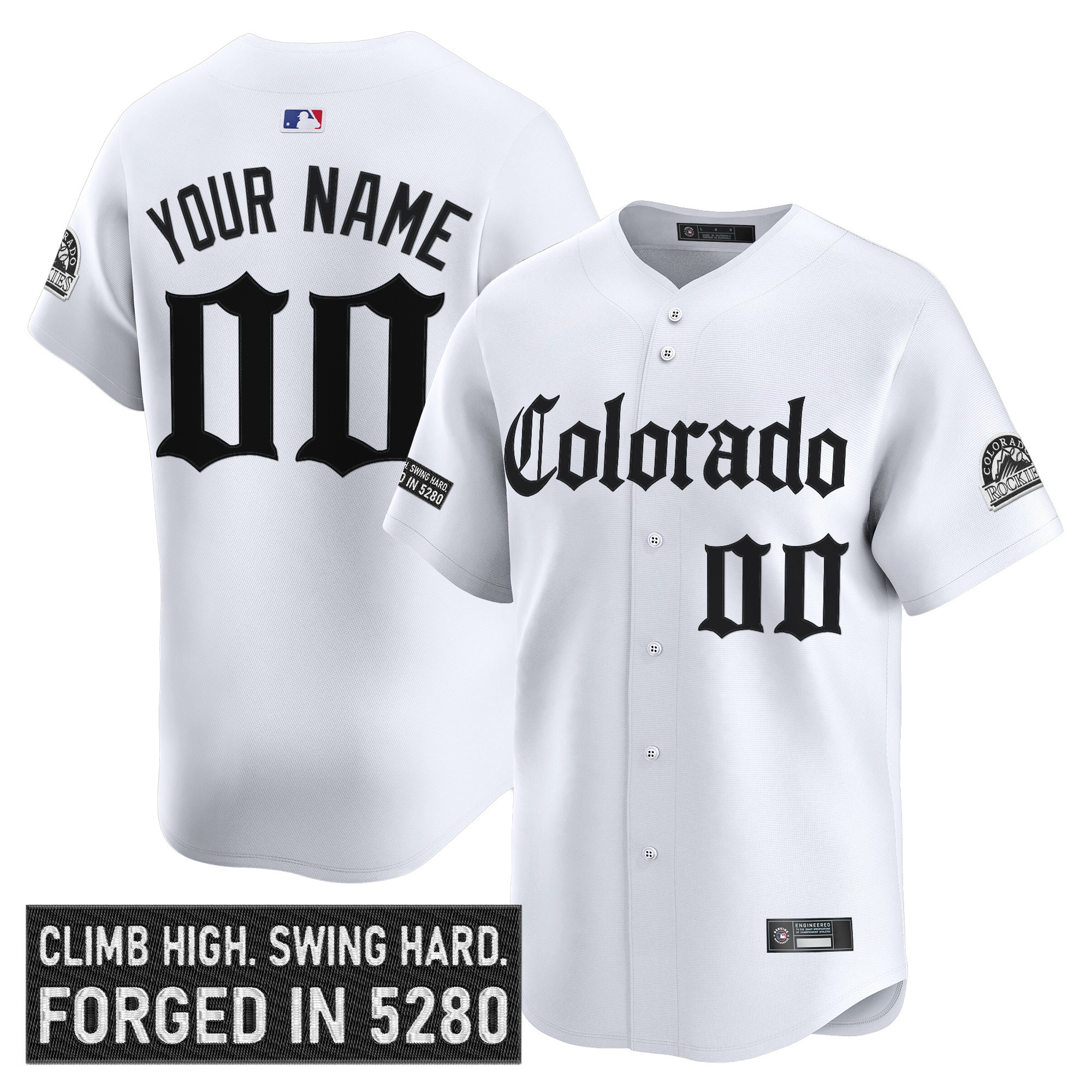 Colorado Rockies 'Gothic Mile High Shadows Edition' Vapor Premier Limited Custom Jersey - All Stitched