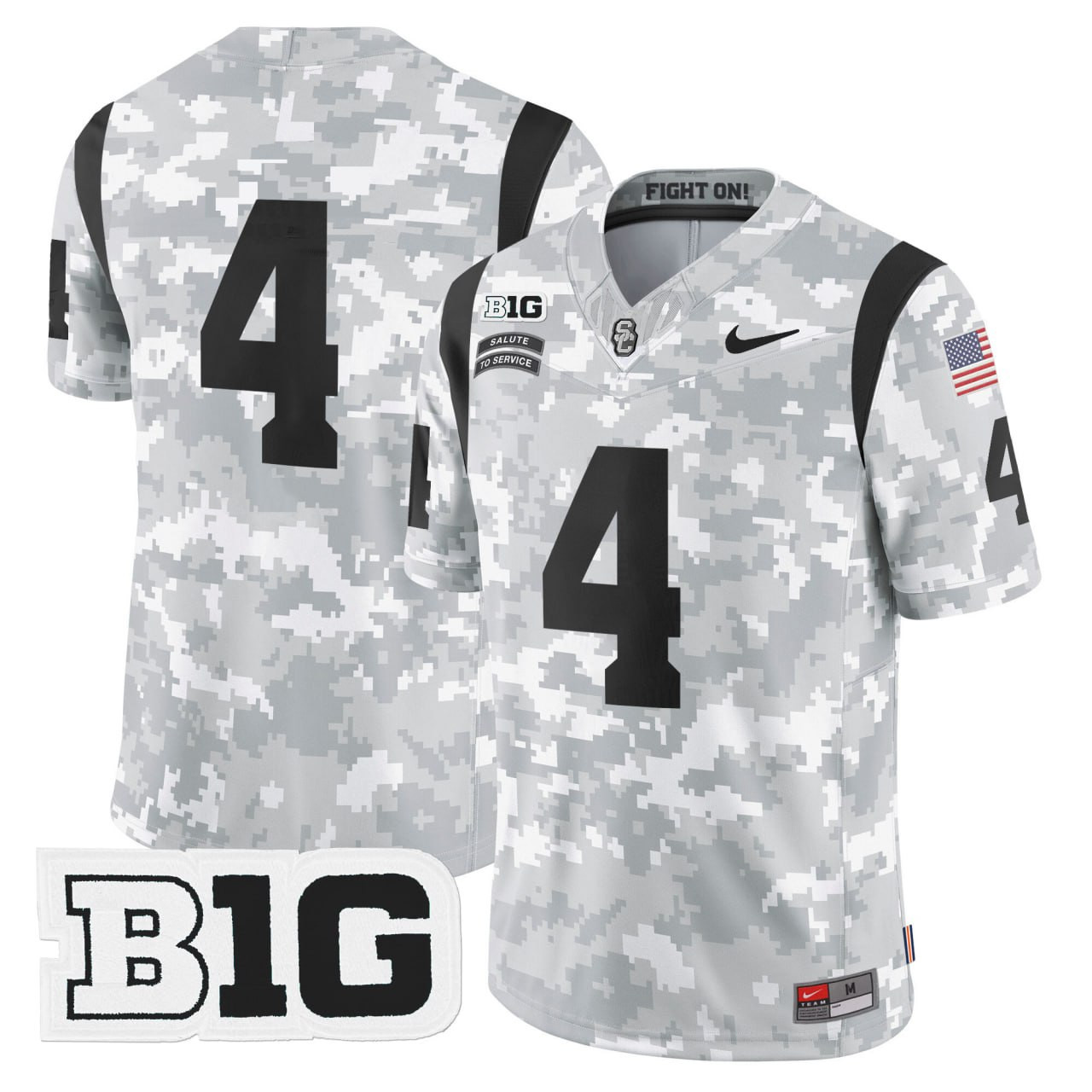 Customized USC Trojans 2024 Salute to Service Fight on! Vapor Limited Jersey V2 - Arctic Camo - All Stitched