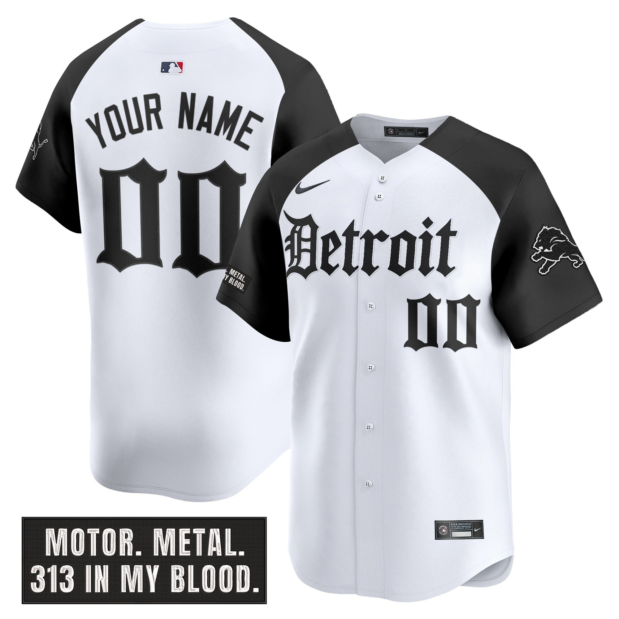 Detroit Lions 'Motor Gothic Edition' Vapor Premier Limited Custom Jersey - All Stitched