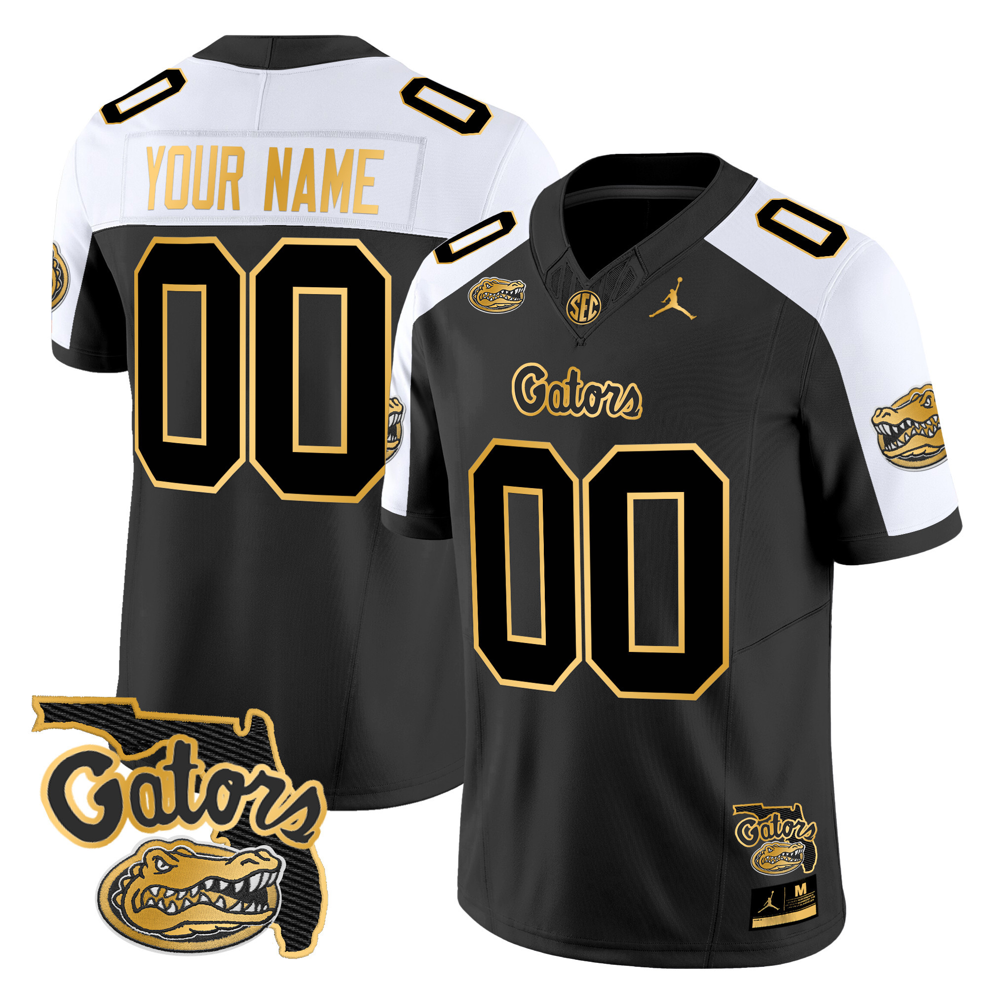 Florida Gators 2025 Florida Patch Gold Vapor Limited Custom Jersey - All Stitched