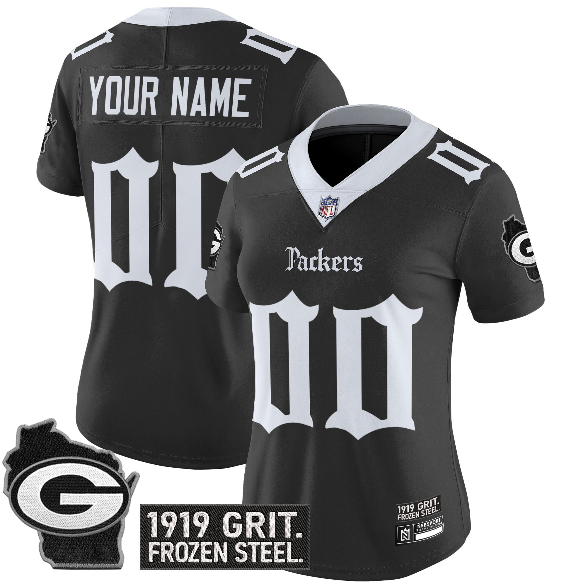 Green Bay Packers 'Gothic Frozen Tundra Edition' Vapor Limited Custom Jersey - All Stitched