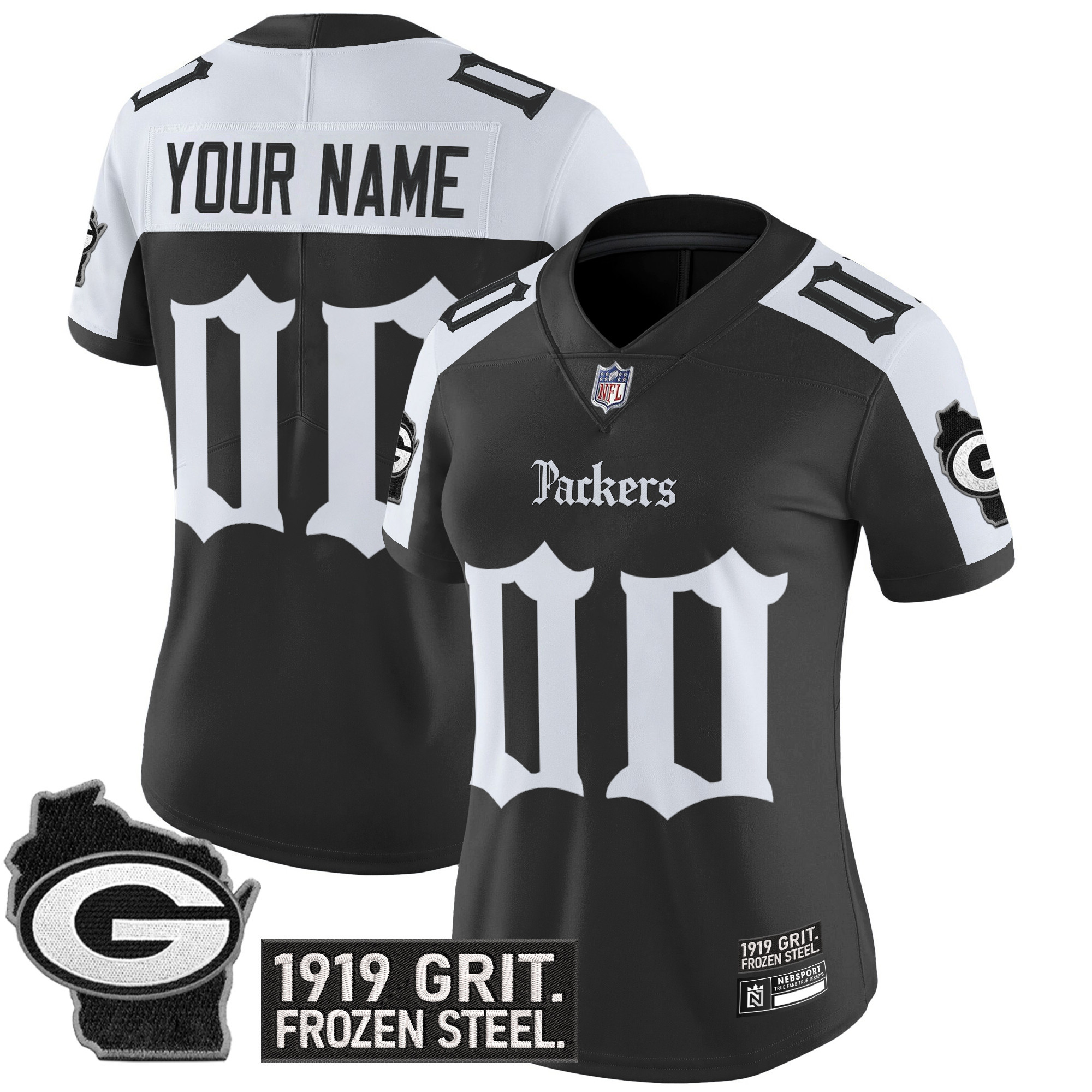 Green Bay Packers 'Gothic Frozen Tundra Edition' Vapor Limited Custom Jersey - All Stitched