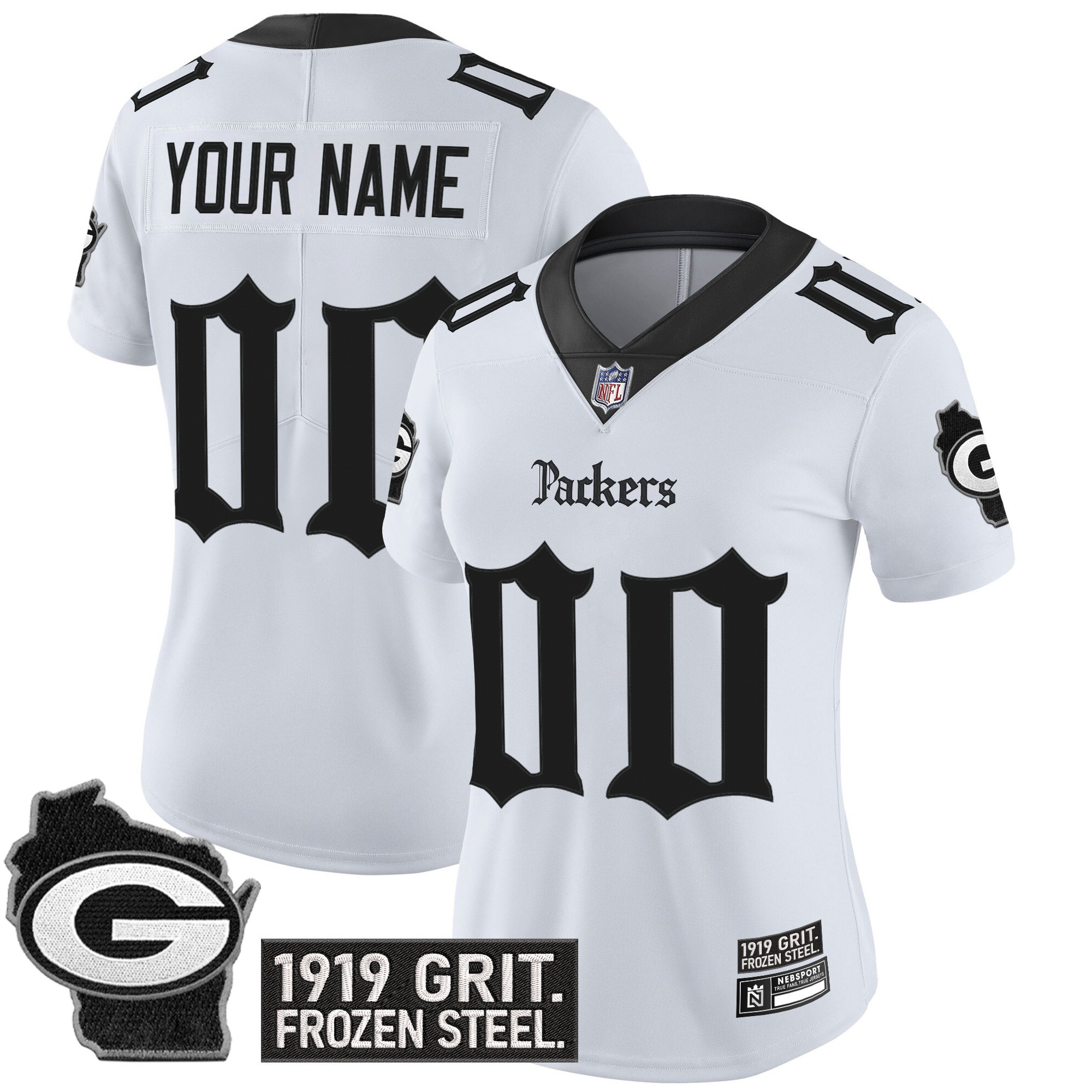 Green Bay Packers 'Gothic Frozen Tundra Edition' Vapor Limited Custom Jersey - All Stitched