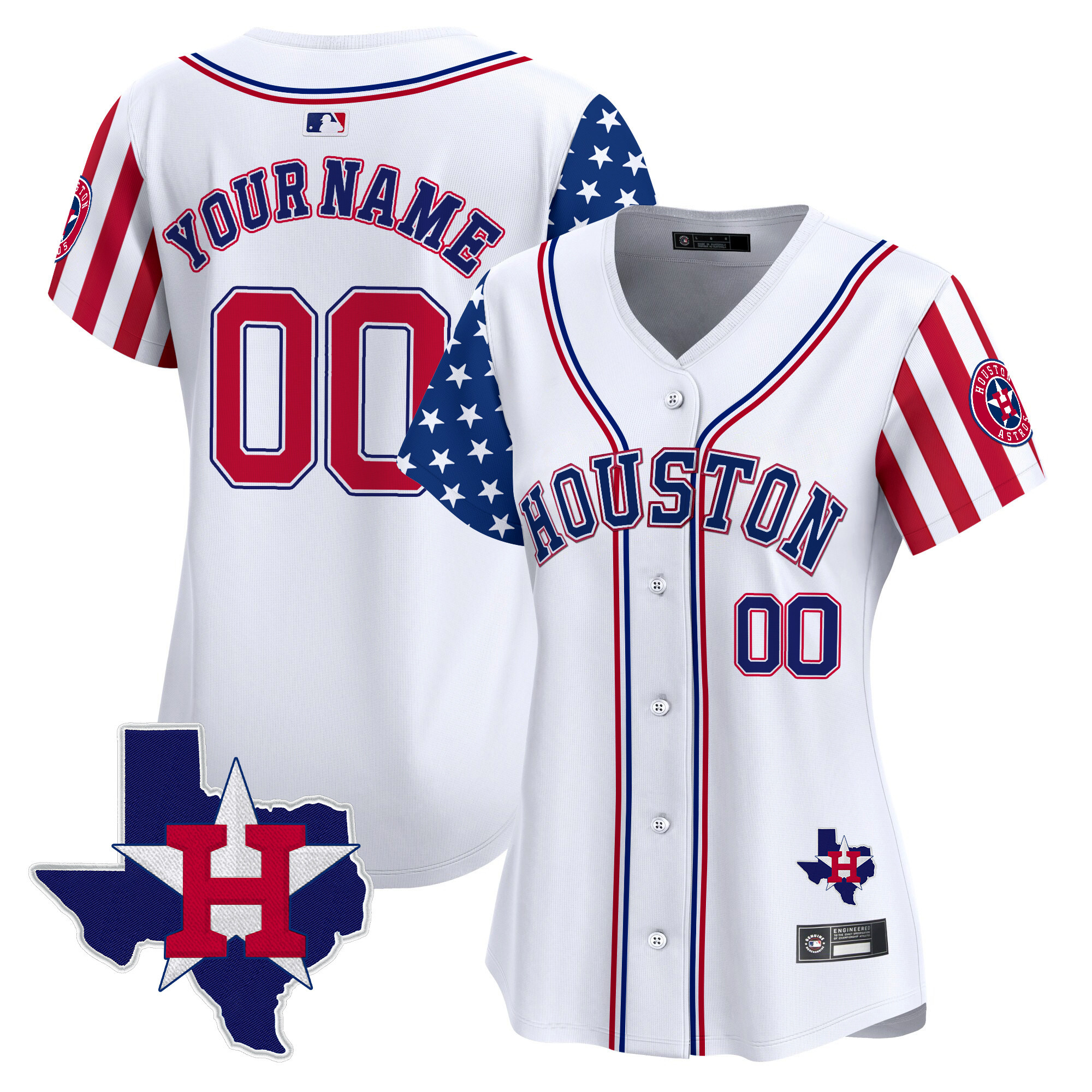 Houston Astros 2025 Independence Day Vapor Premier Limited Custom Jersey V2 - All Stitched