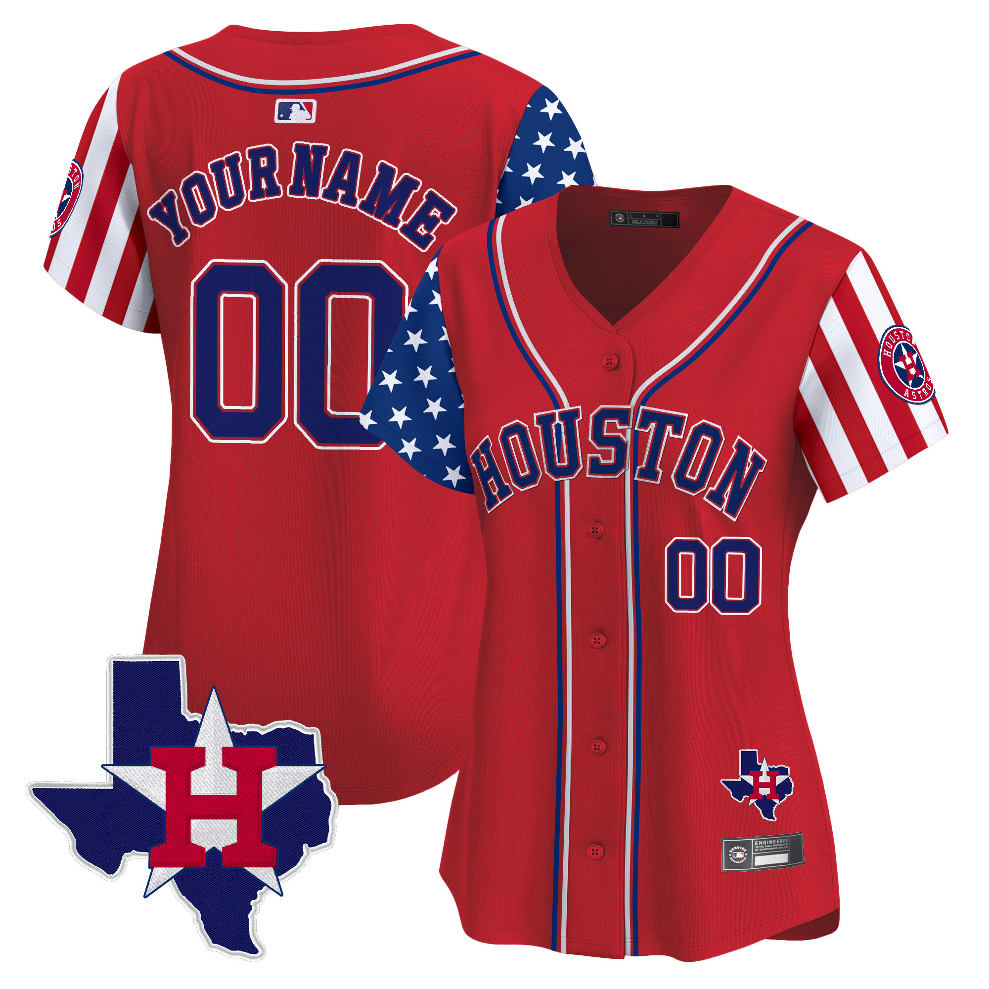 Houston Astros 2025 Independence Day Vapor Premier Limited Custom Jersey V2 - All Stitched