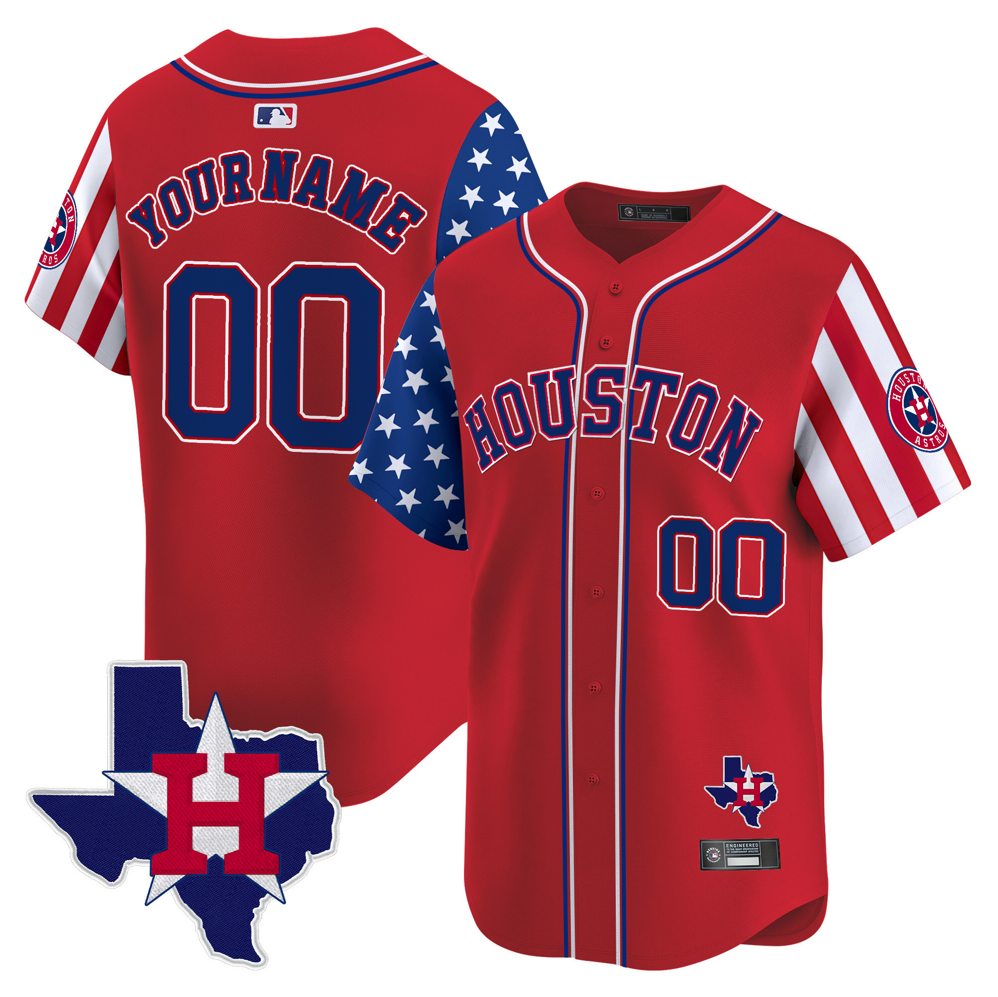 Houston Astros 2025 Independence Day Vapor Premier Limited Custom Jersey V2 - All Stitched