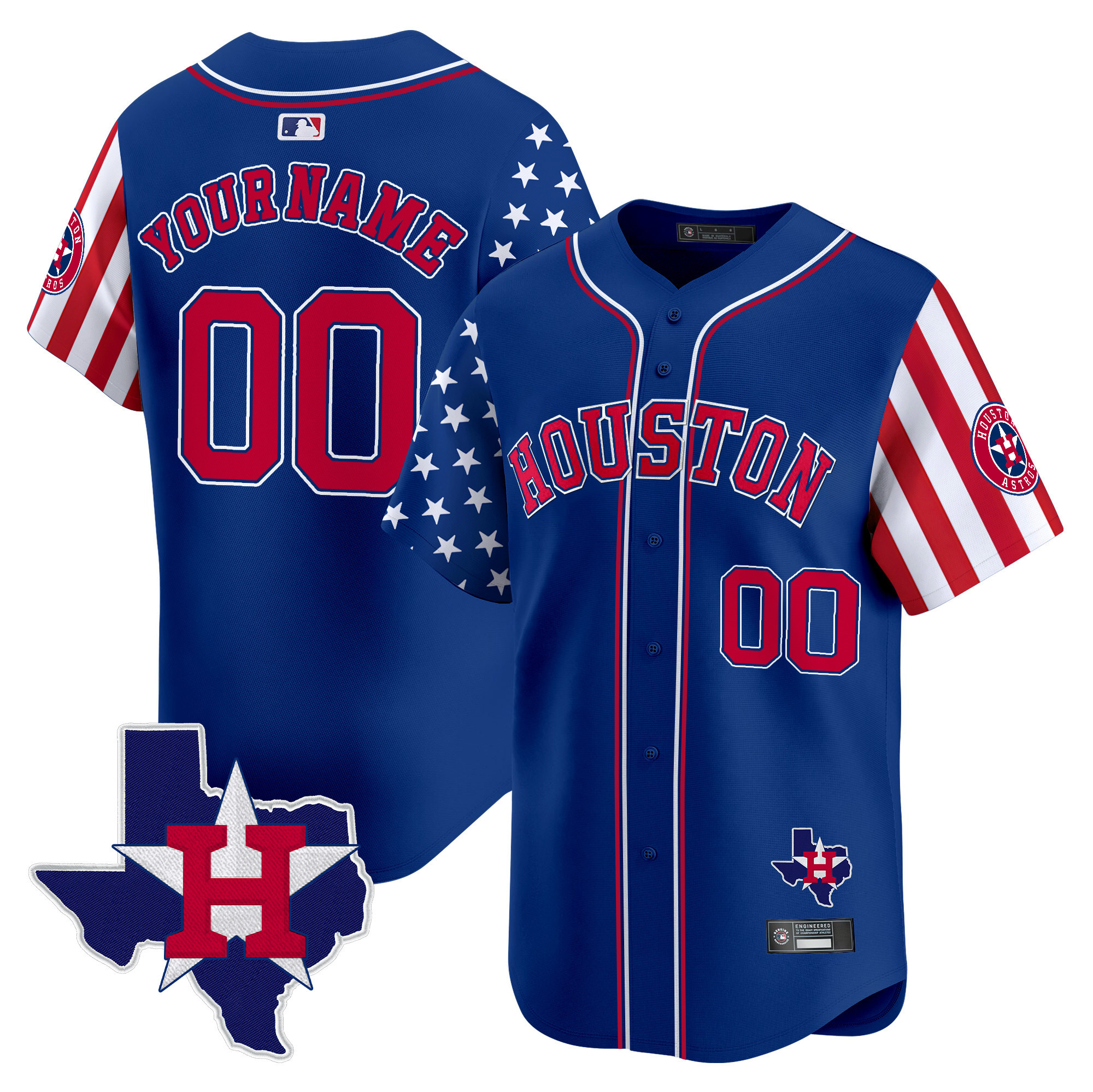 Houston Astros 2025 Independence Day Vapor Premier Limited Custom Jersey V2 - All Stitched
