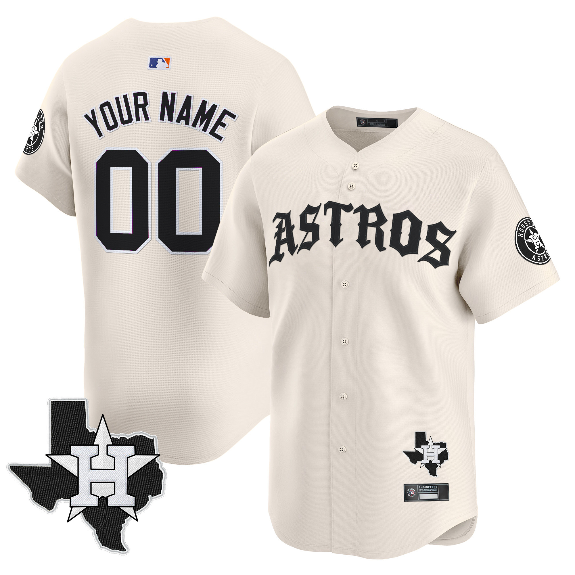 Houston Astros 'Old English Edition' Vapor Premier Limited Custom Jersey - All Stitched