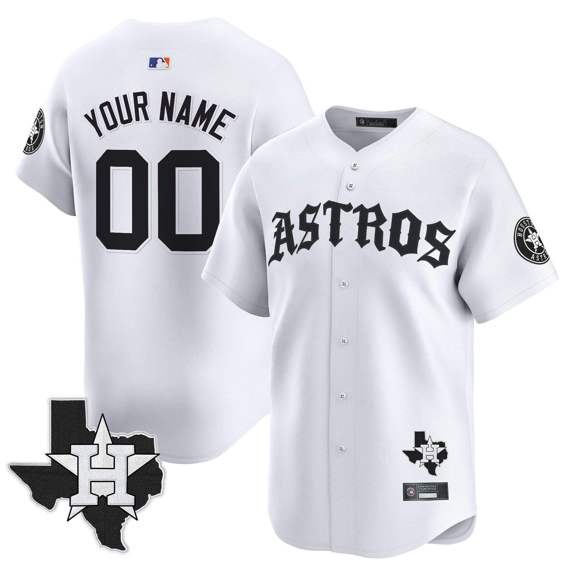 Houston Astros 'Old English Edition' Vapor Premier Limited Custom Jersey - All Stitched