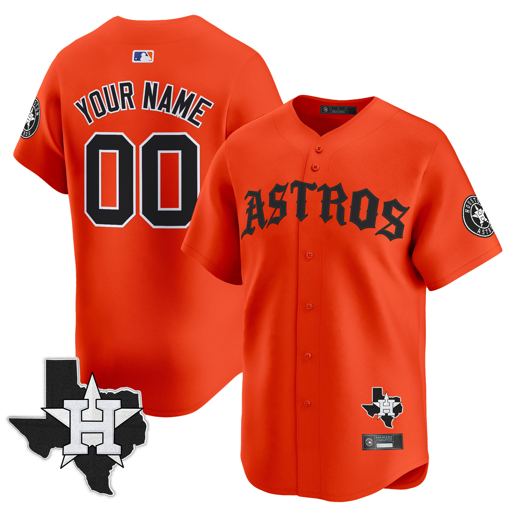 Houston Astros 'Old English Edition' Vapor Premier Limited Custom Jersey - All Stitched