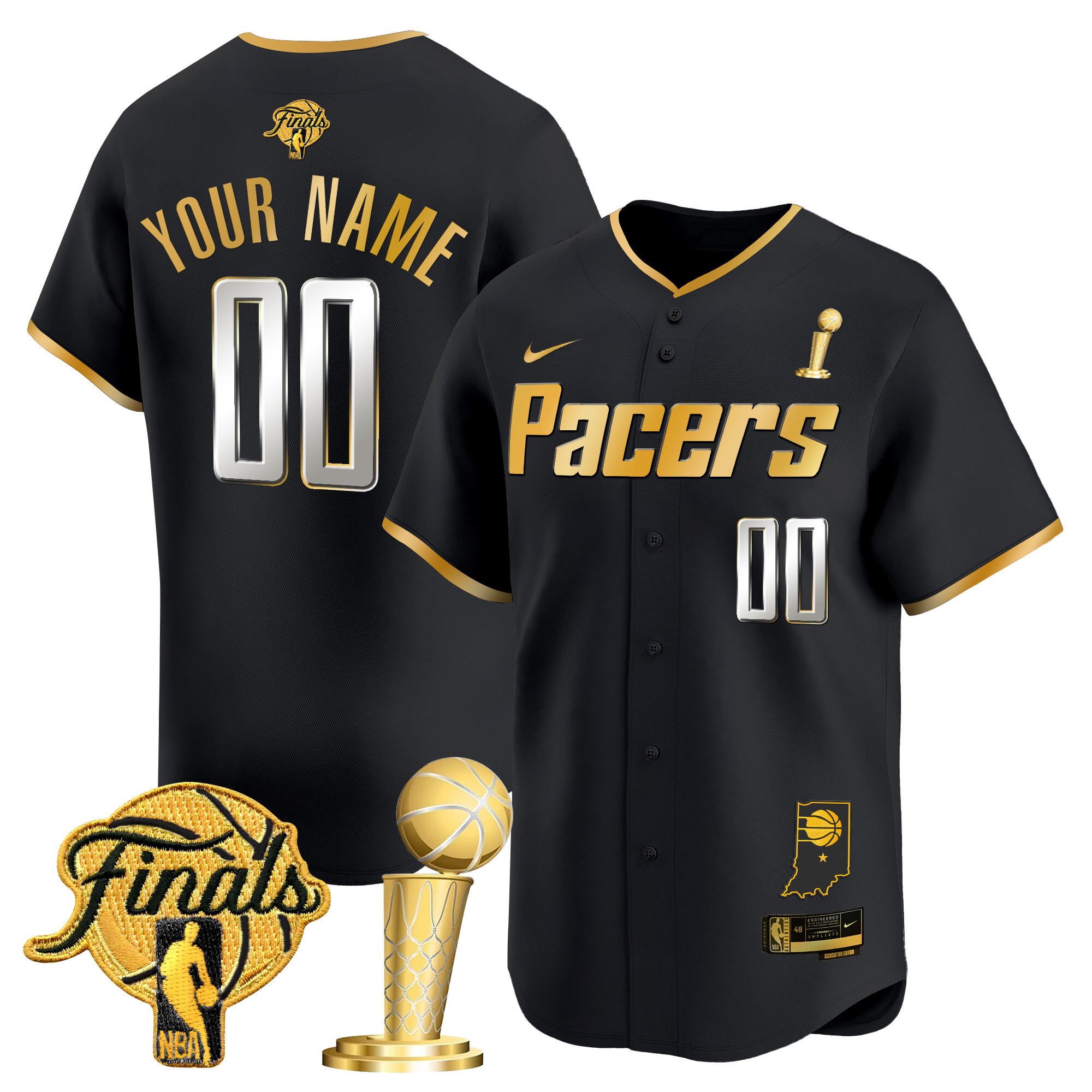 Indiana Pacers 2025 Champions Vapor Baseball Custom Jersey - All Stitched