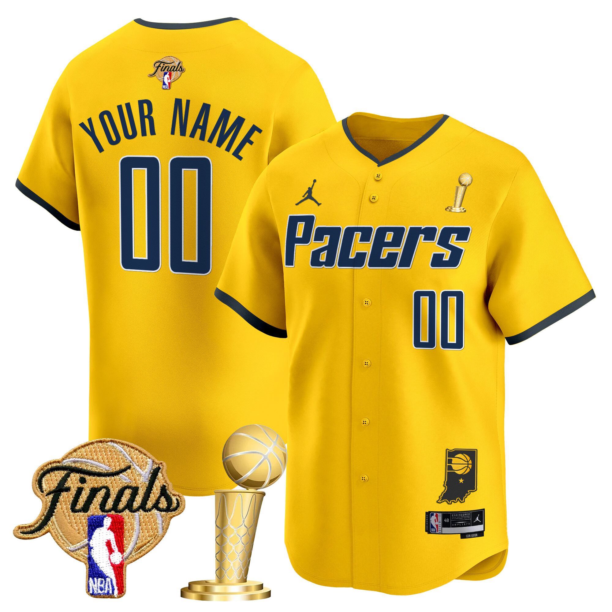 Indiana Pacers 2025 Champions Vapor Baseball Custom Jersey - All Stitched