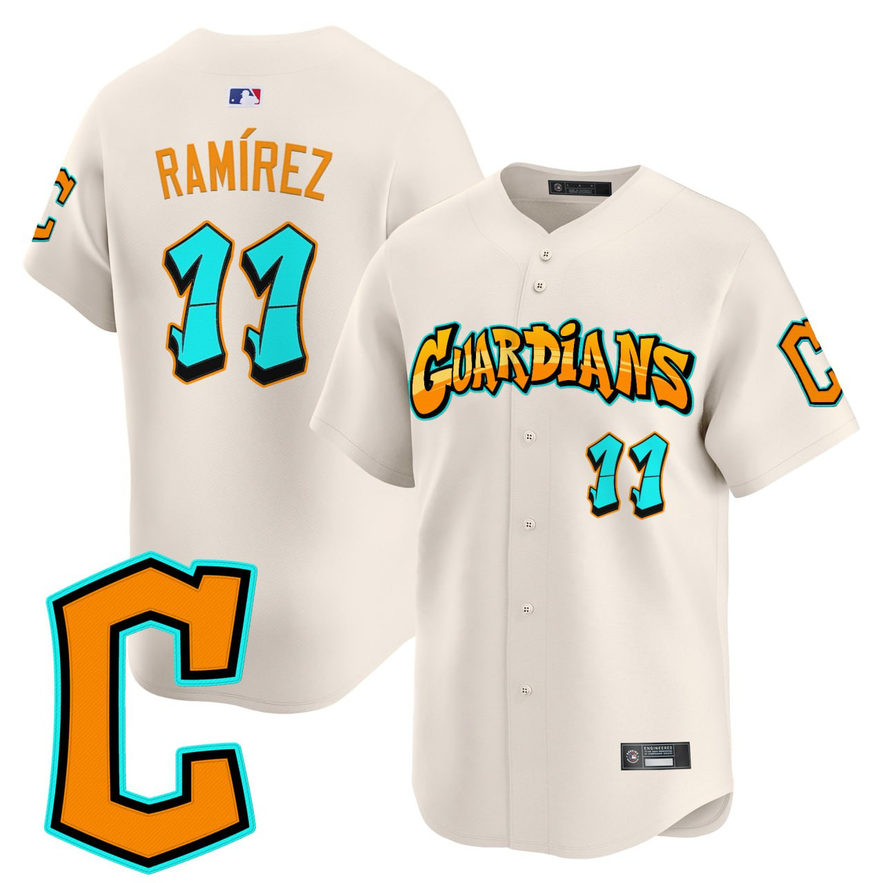 Josï¿½ Ramï¿½rez 'Graffiti Barrio Edition' Cleveland Guardians Vapor Limited Jersey - All Stitched