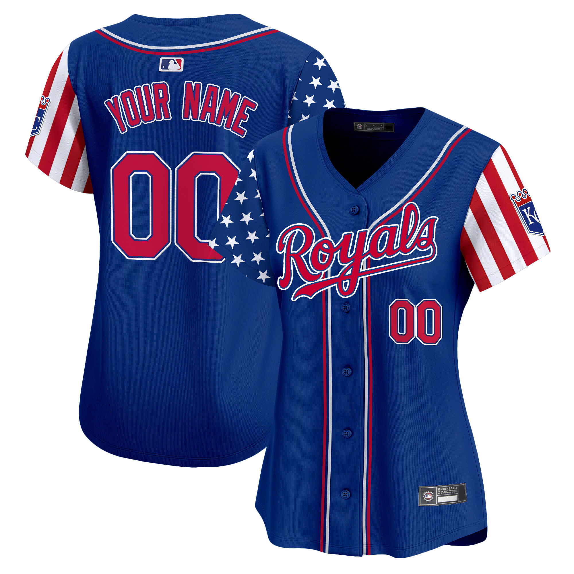 Kansas City Royals 2025 Independence Day Vapor Premier Limited Custom Jersey - All Stitched